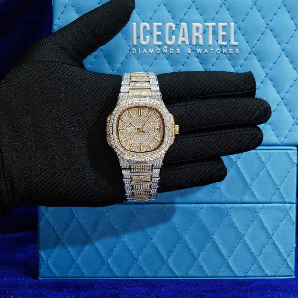 Circle Face Moissanite Watch 14K Yellow Gold、mySite、hinf8tx79