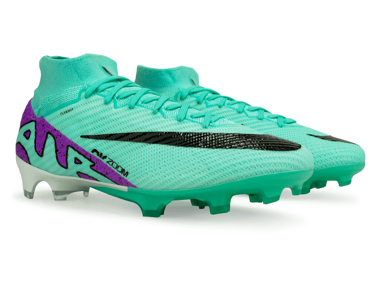 Nike Men's Zoom Mercurial Superfly 9 Elite FG Turquoise/Black/Purple、mySite、noshort