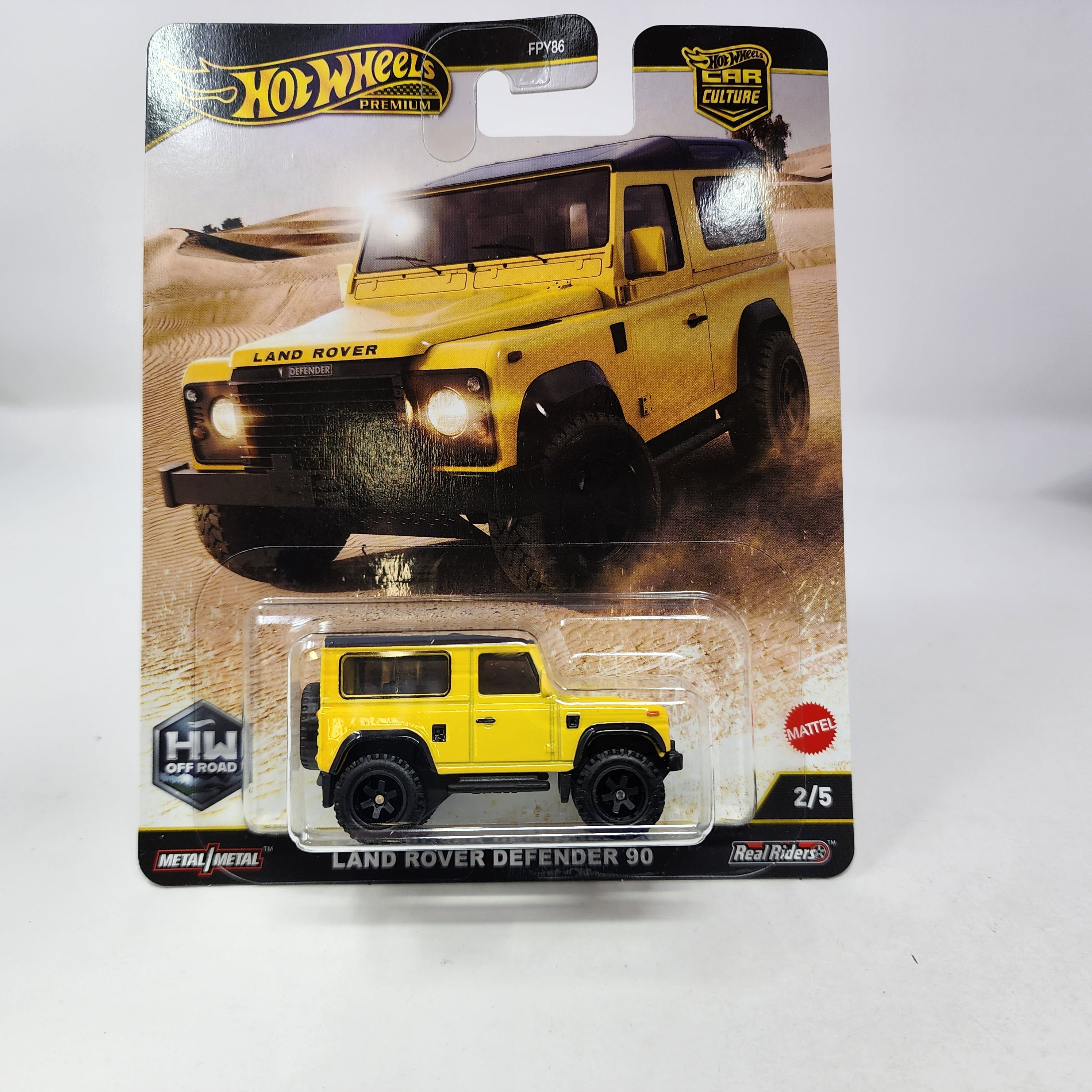 Land Rover Defender 90 * Yellow * 2025 Hot Wheels Car Culture OFF ROAD Case H、mySite、hgirdovlk