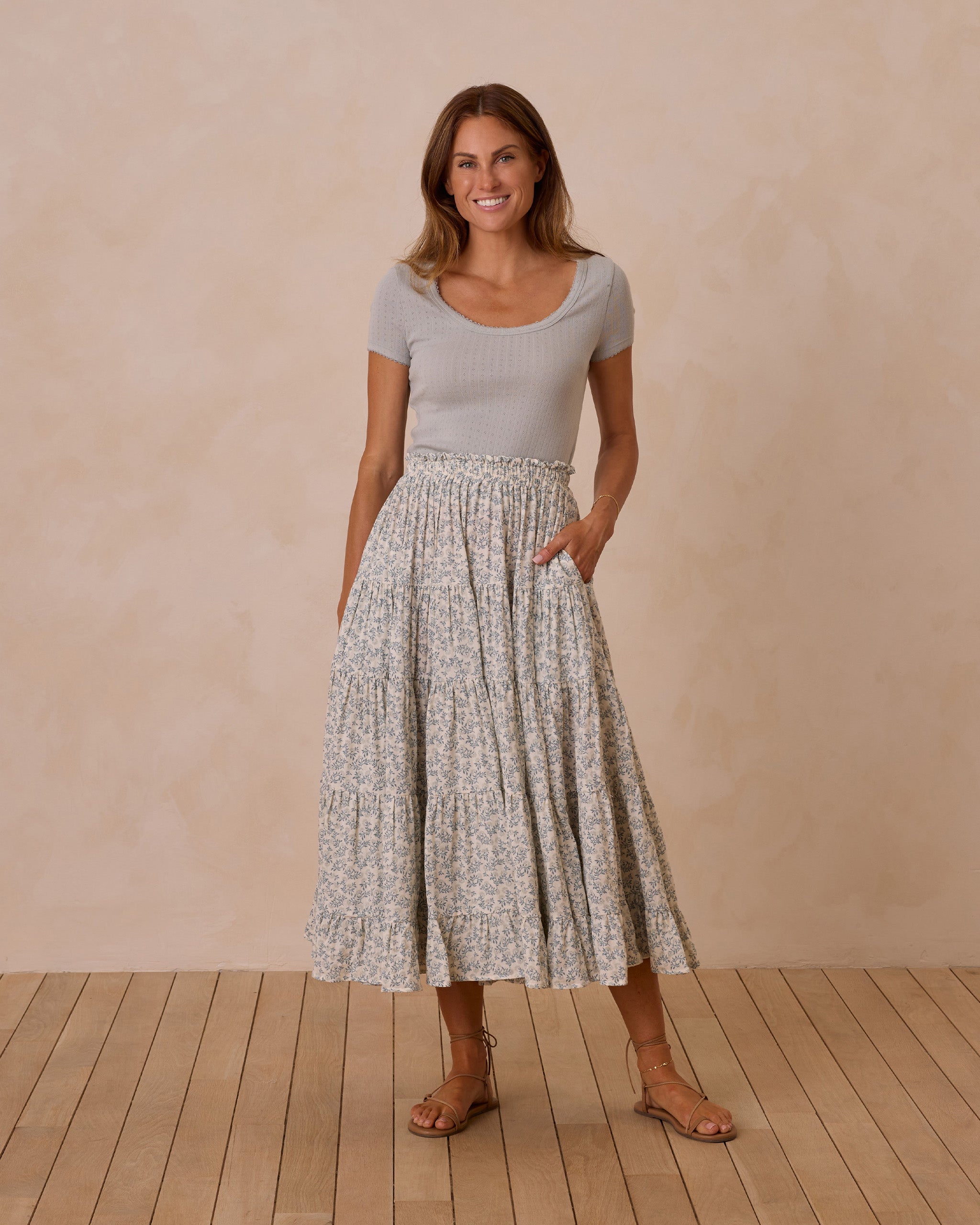  Ruffle Tiered Maxi Skirt || Blossom、mySite、layawaytickets