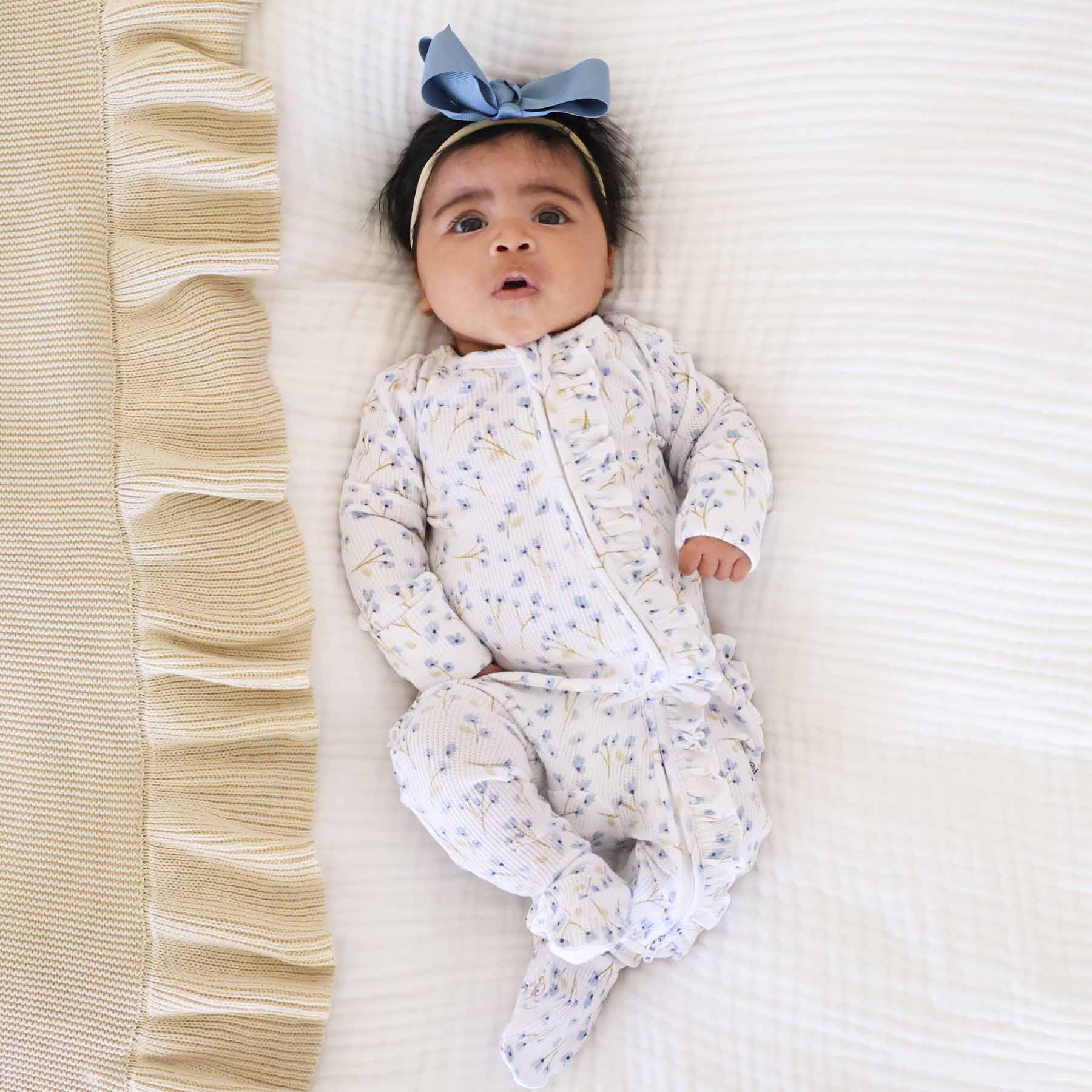  Blake's Blooms Bamboo Waffle Zipper Ruffle Footie、mySite、layawaytickets