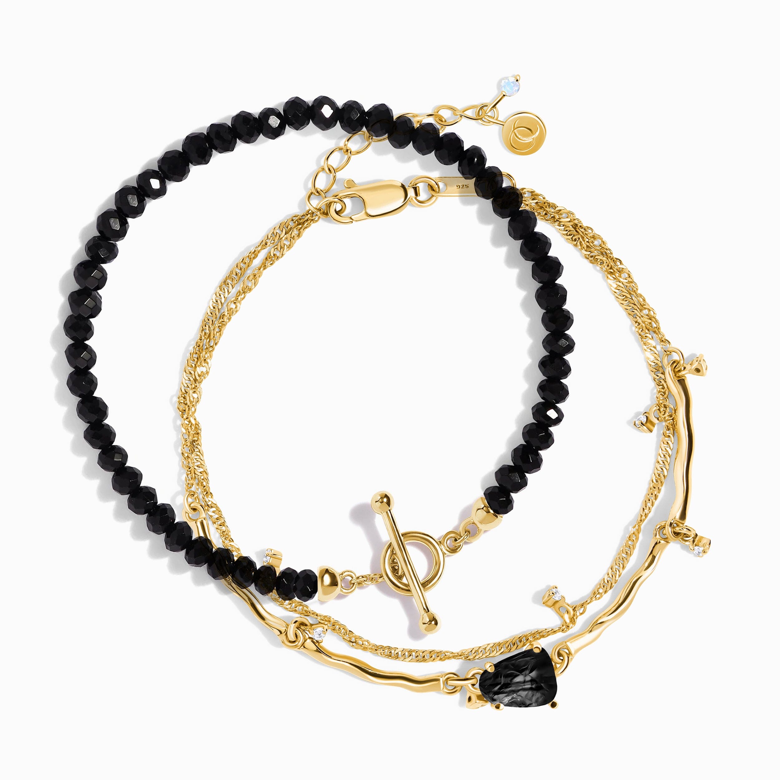 Black Obsidian Bracelet Stack - Grounded Goddess、mySite、hinf8tx79