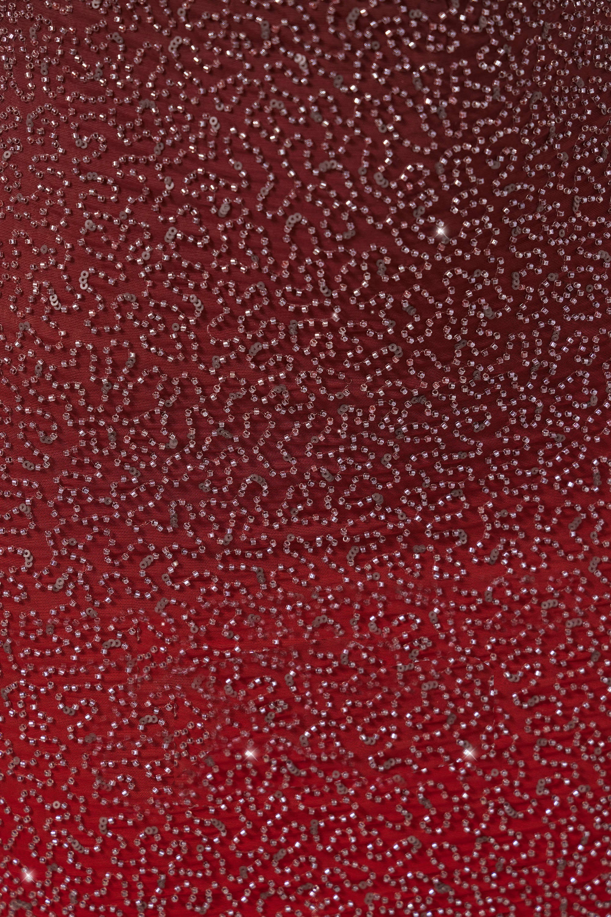 Embellished Halter Neck Mini Dress in Red/Brown Ombré、mySite、solidvoid