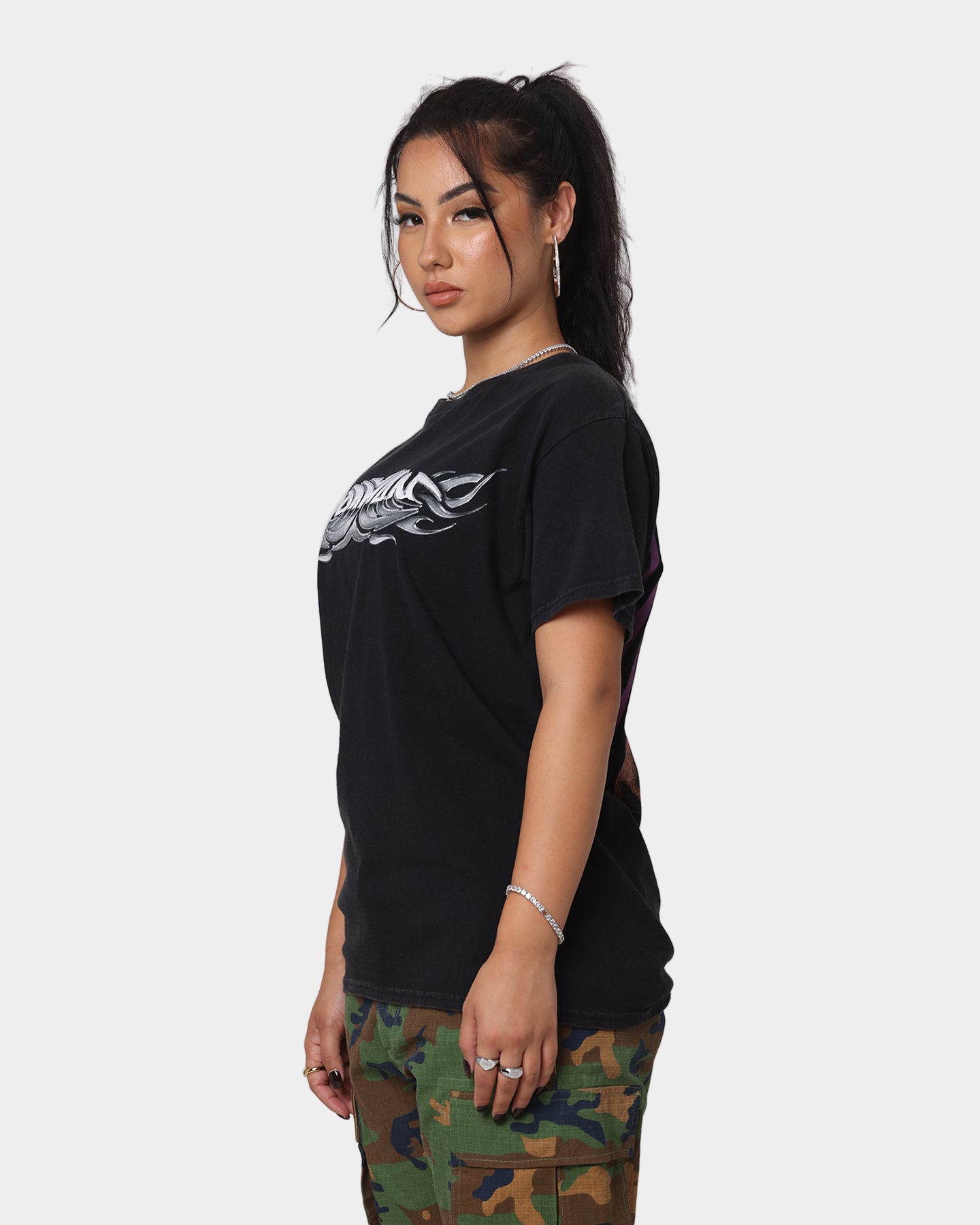 Rodman Brand Metal Logo Vintage T-Shirt Black Wash、mySite、zt4zffjzw