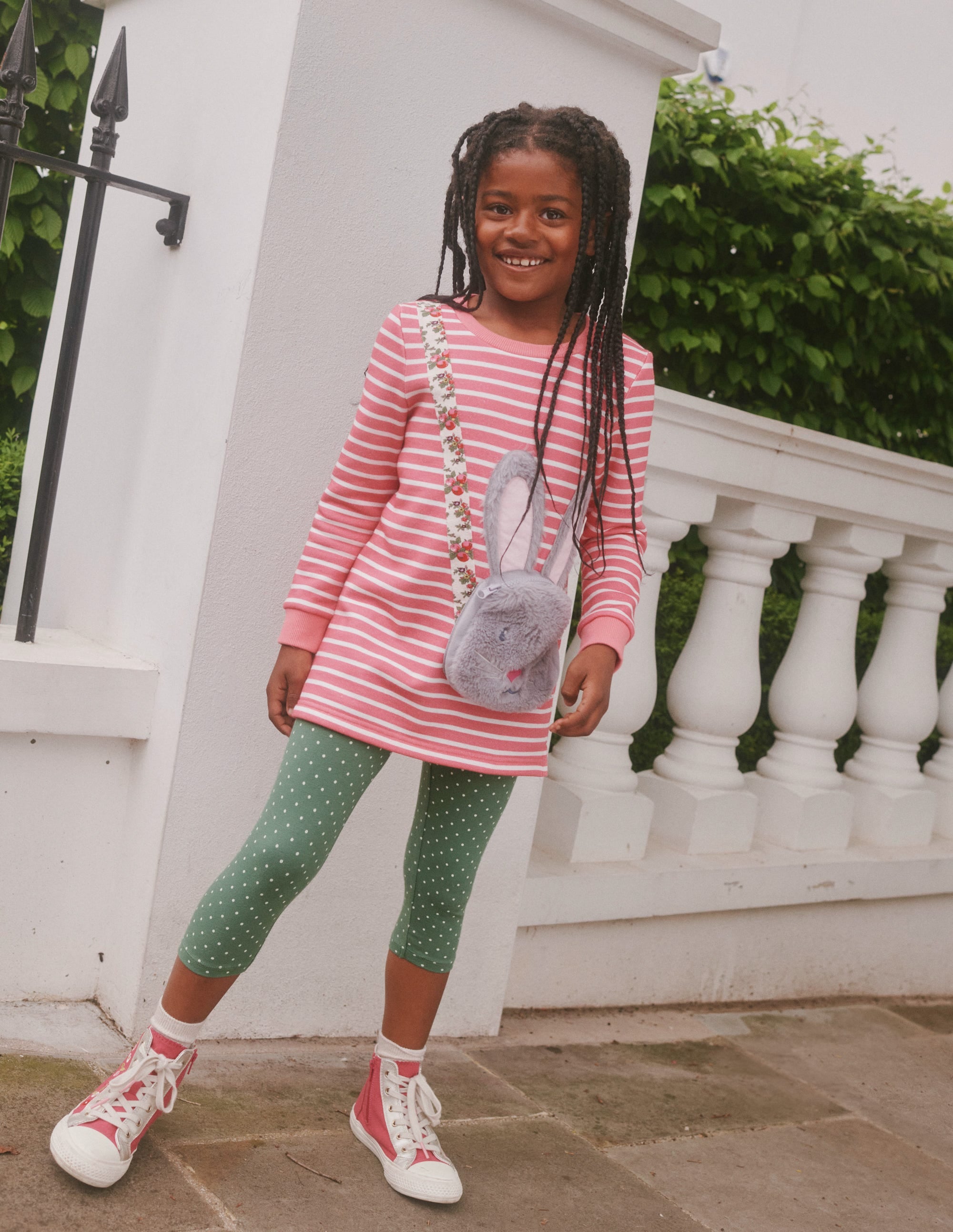  Appliqué Pocket Tunic-Cosmos Pink/Ivory Stripe、mySite、ashleygrahame