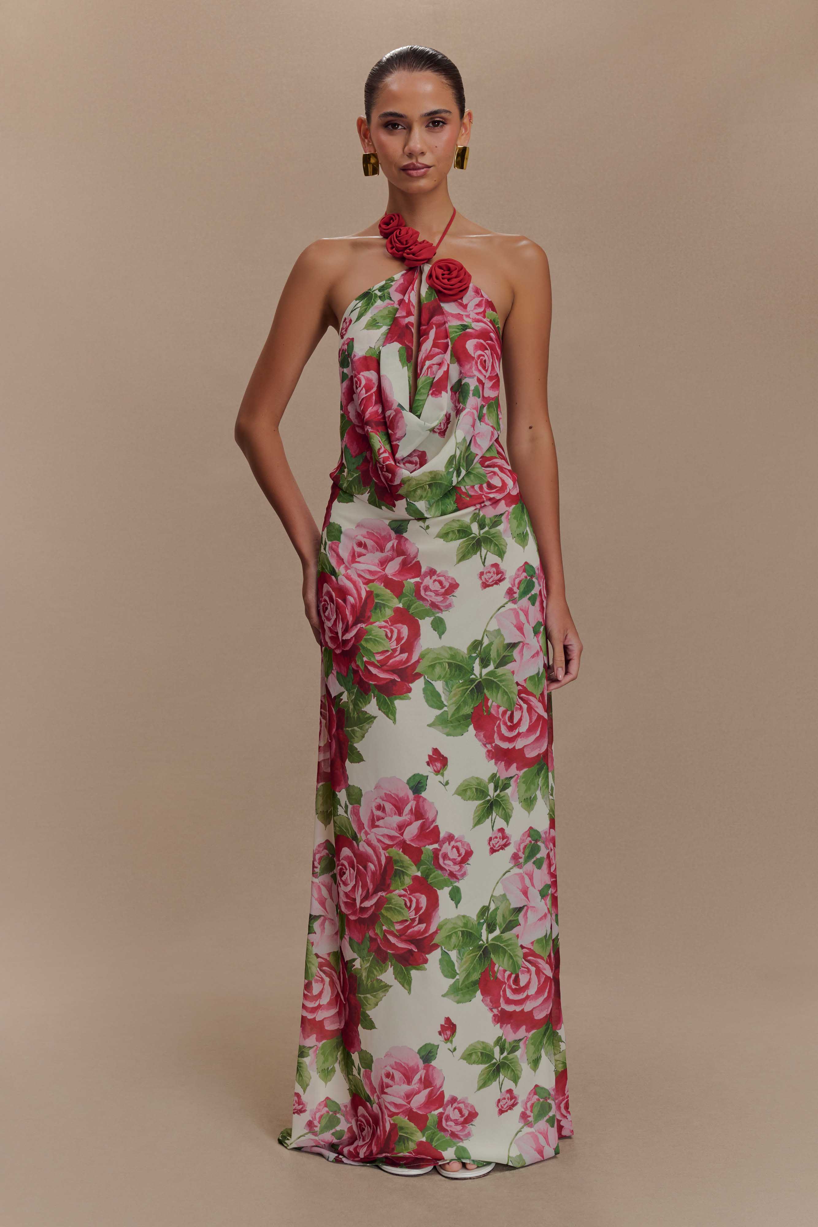 Rosalia Cowl Neck Maxi Dress - Sonia Rose Print、mySite、solidvoid