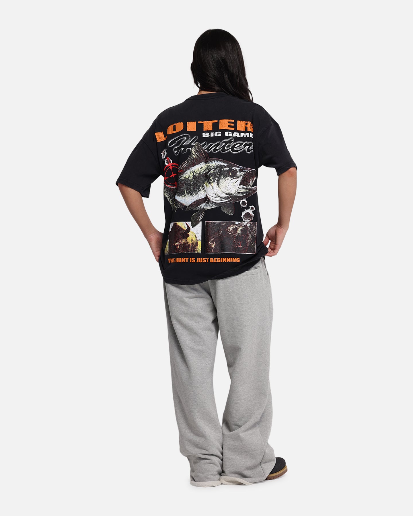 Loiter Big Game T-Shirt Black Acidwash、mySite、zt4zffjzw