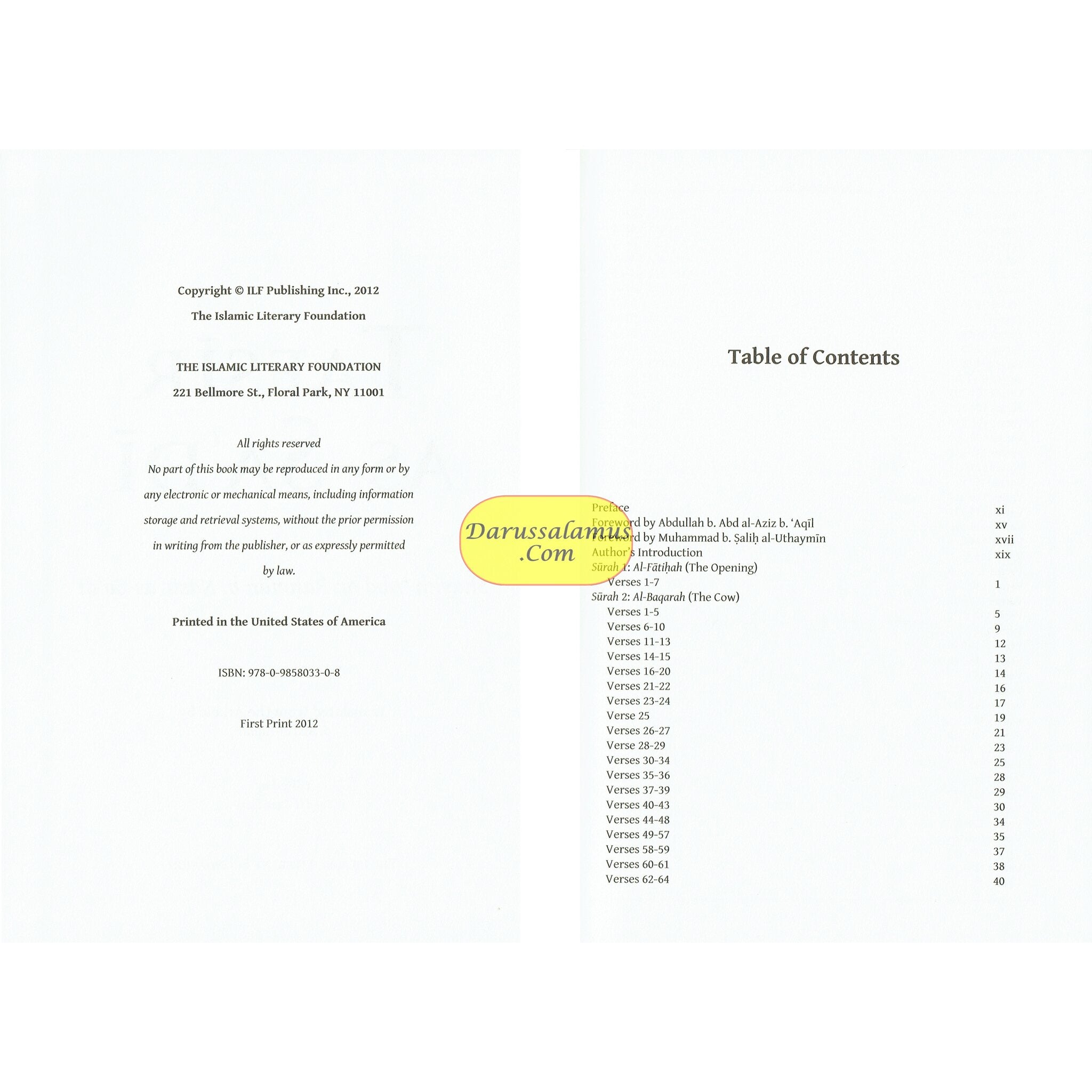 Tafsir As Sadi Volume 1 By Shaikh Abd Ar-Rahman B. Nasir As Sadi、mySite、topwebapps