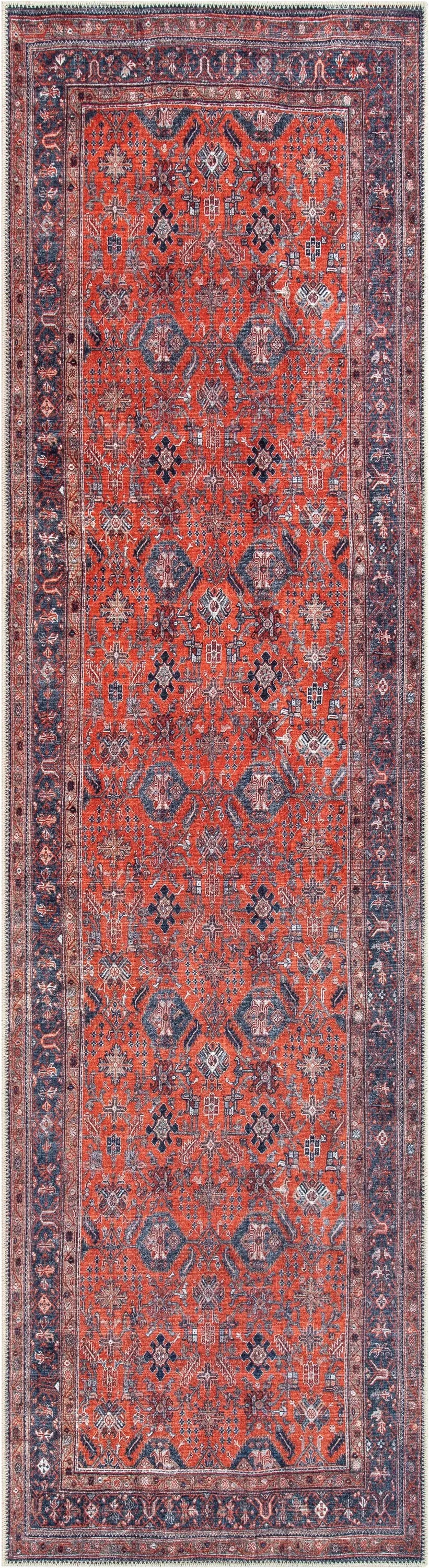 Daliah Machine Washable Vintage Persian Oriental Red Flat-Weave Rug、mySite、gigharbornorthrealestate