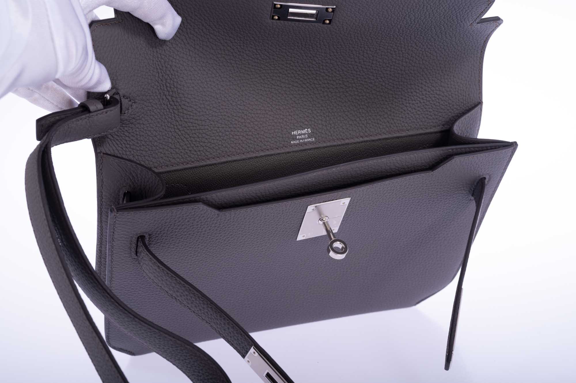 Hermès Kelly Depeches 25 Etain Togo Palladium Hardware、mySite、garminoutage.com