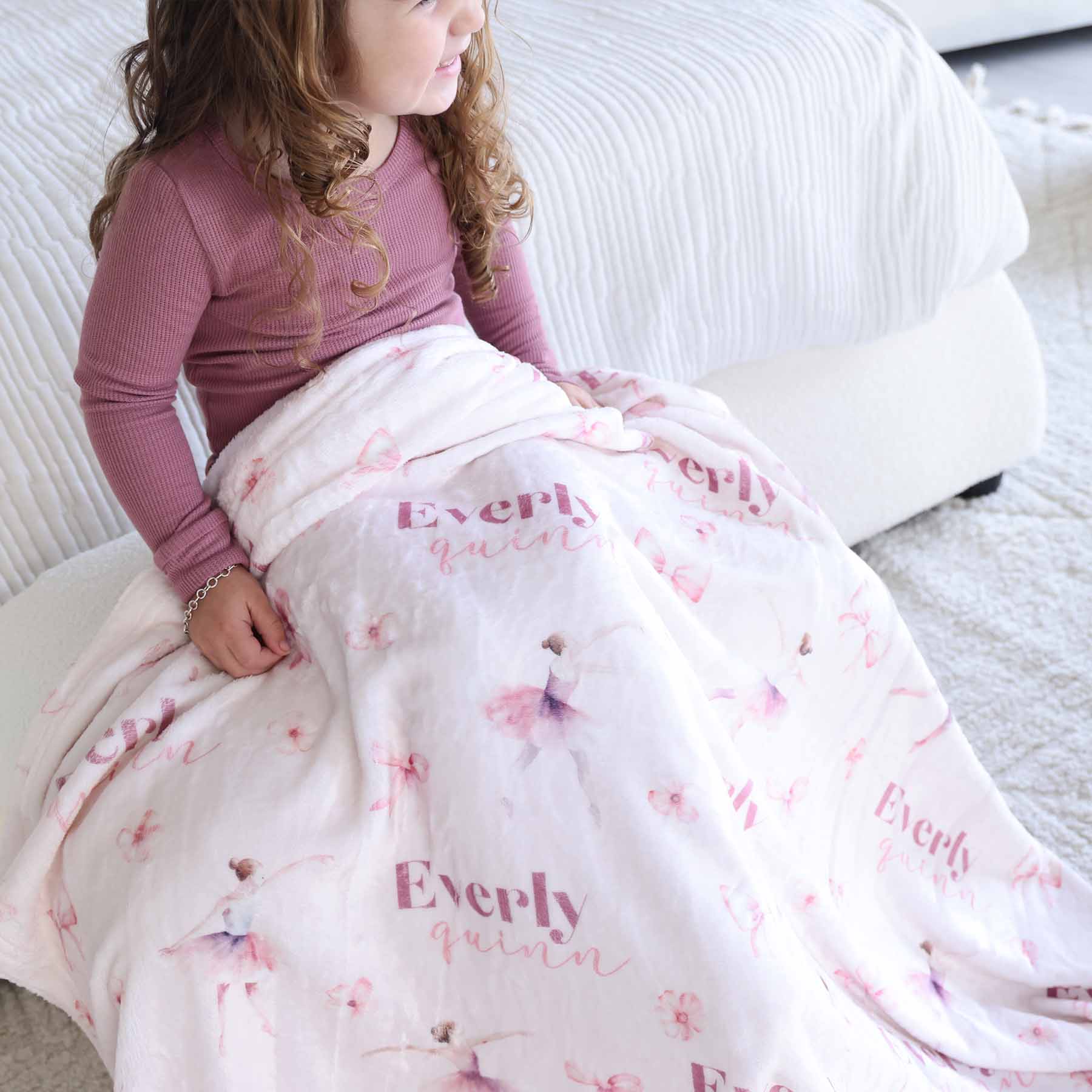  Ballet & Bows Personalized Kids Blanket、mySite、layawaytickets