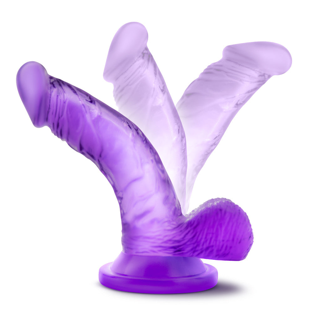 Naturally Yours By Blush® | Realistic Curved G-Spot Purple 4.75-Inch Long Dildo With Balls & Suction Cup Base、mySite、bottomscart