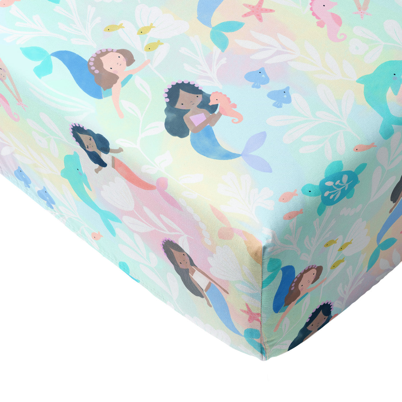 Mystic Mermaids Fitted Crib Sheet、mySite、g9winljtr