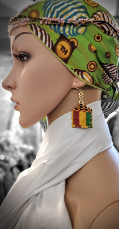 Kente African Print Pentagon Earrings-DP3227ER7、mySite、solidvoid