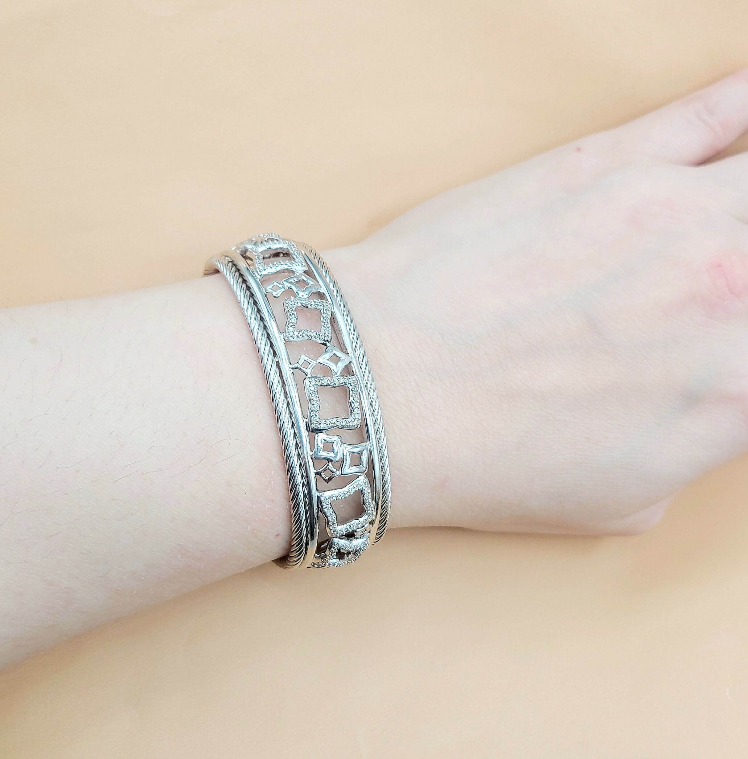 David Yurman Quatrefoil Tapestry Bracelet with Pav茅 Diamonds、mySite、hinf8tx79
