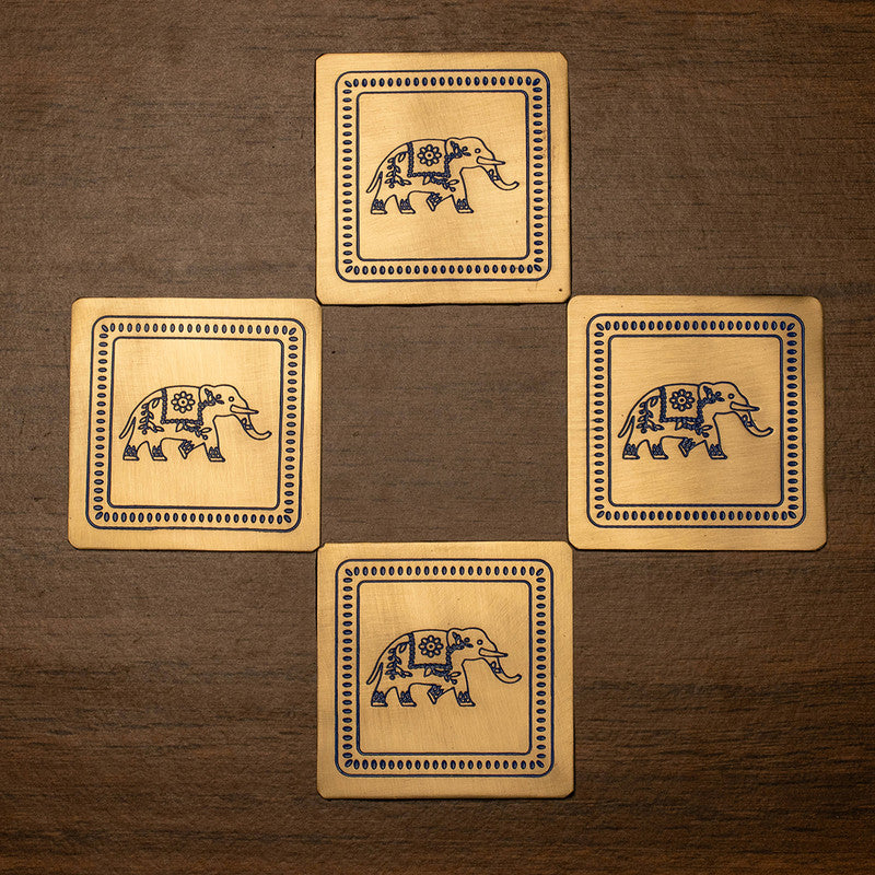 Brass Kunjar Coasters | Set of 4、mySite、camillekostekn