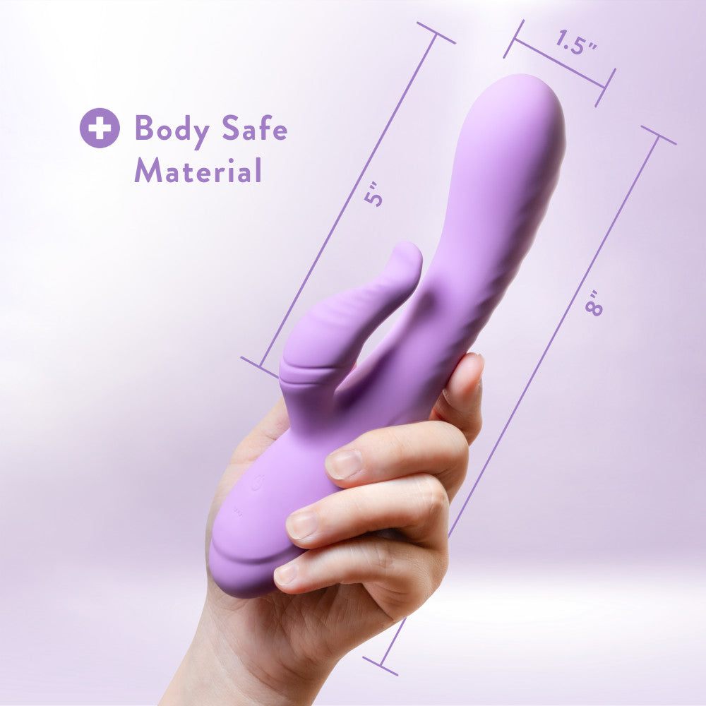 Blush Evelyn 8 Inch Rabbit With Dual Vibration Points In Purple - 10 Powerful RumboTech™ Modes Made With Ultra-Soft Liquid Silicone.、mySite、bottomscart