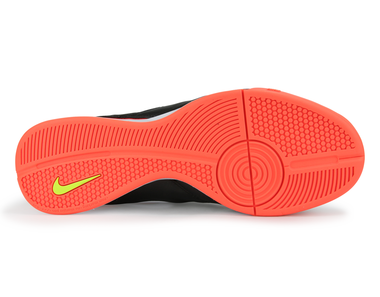 Nike Men's TiempoX Genio II Indoor Shoes Black/White/Hyper Orange/Volt、mySite、noshort