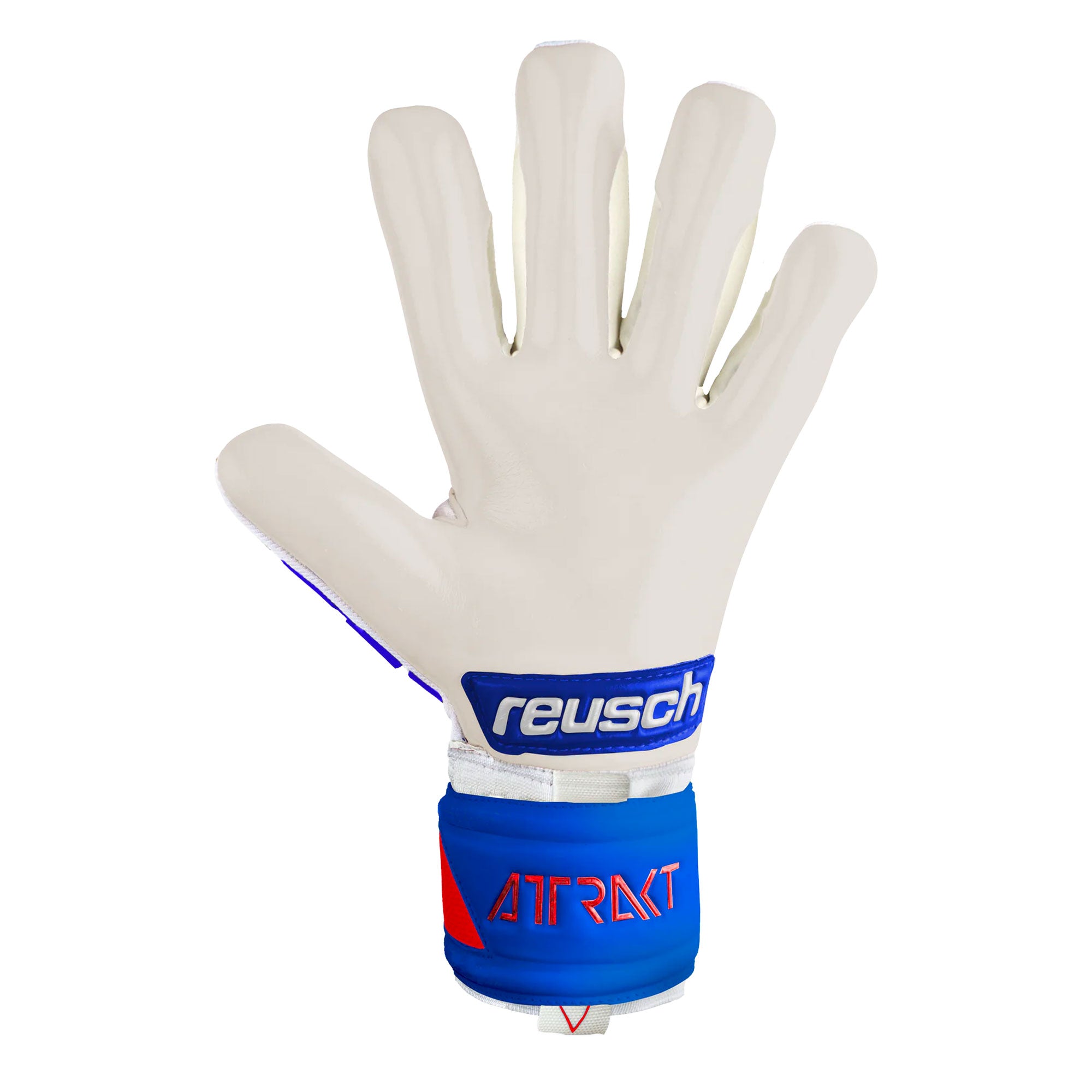 Reusch Men's Attrakt Freegel Gold Sleek Fingersave Goalkeeper Gloves White/Blue、mySite、noshort