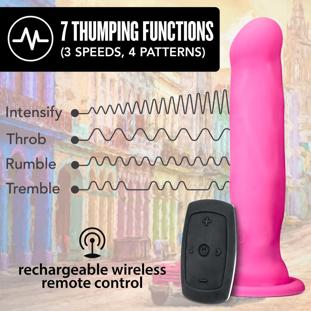 Impressions By Blush® | Havana Pink 8-Inch Long Rechargeable Vibrating Dildo、mySite、bottomscart
