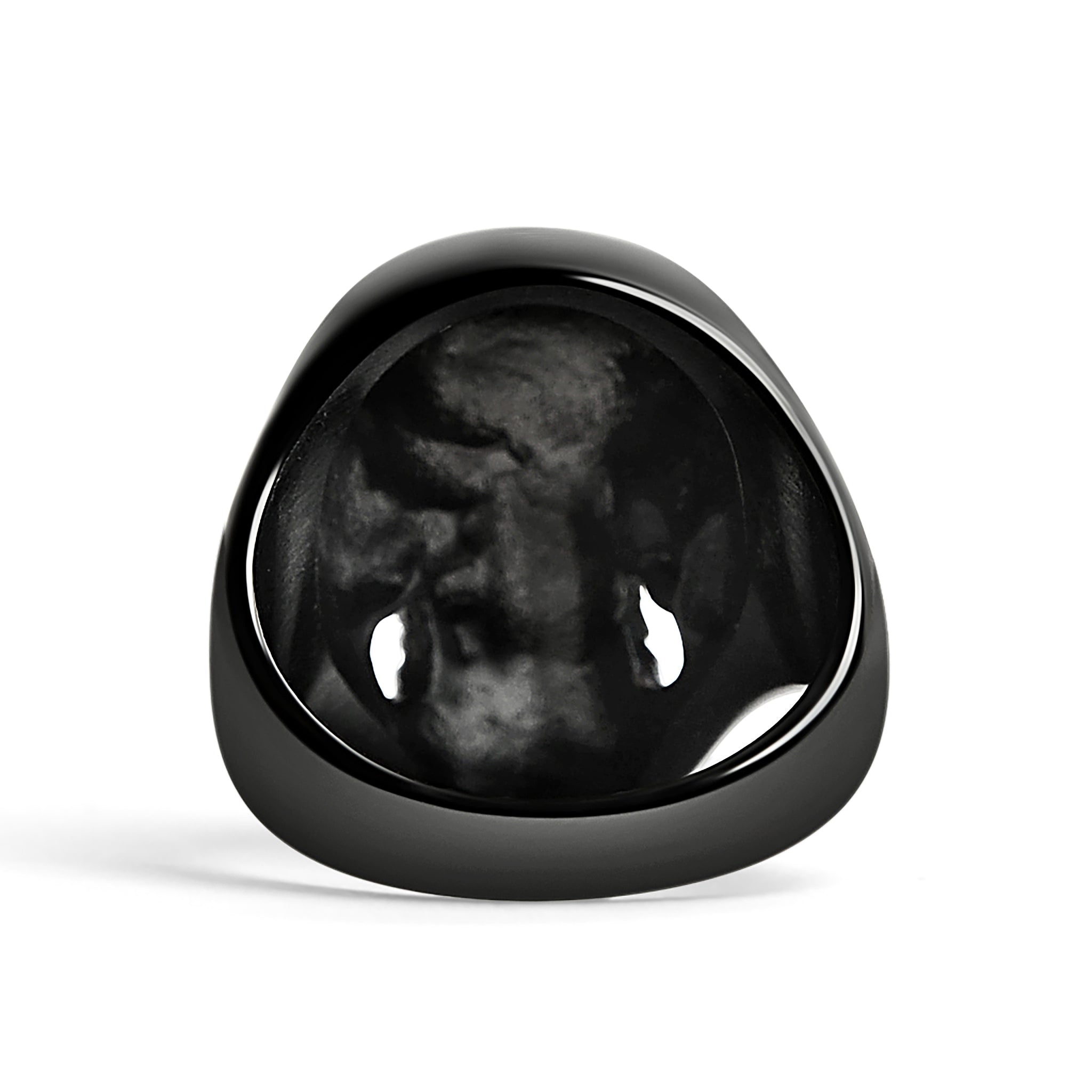 Stainless Steel Clear CZ Eyed Black Skull Ring / SCR4054、mySite、dreamappss