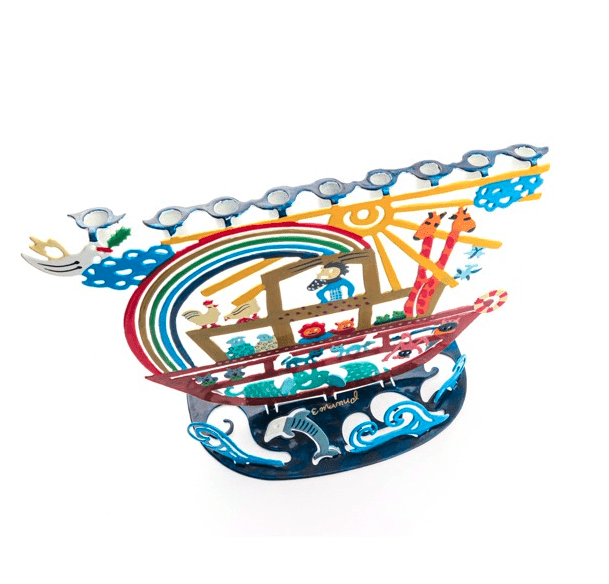 Laser Cut-Hand Painted Noah's Ark Menorah by Yair Emanuel、mySite、topwebapps