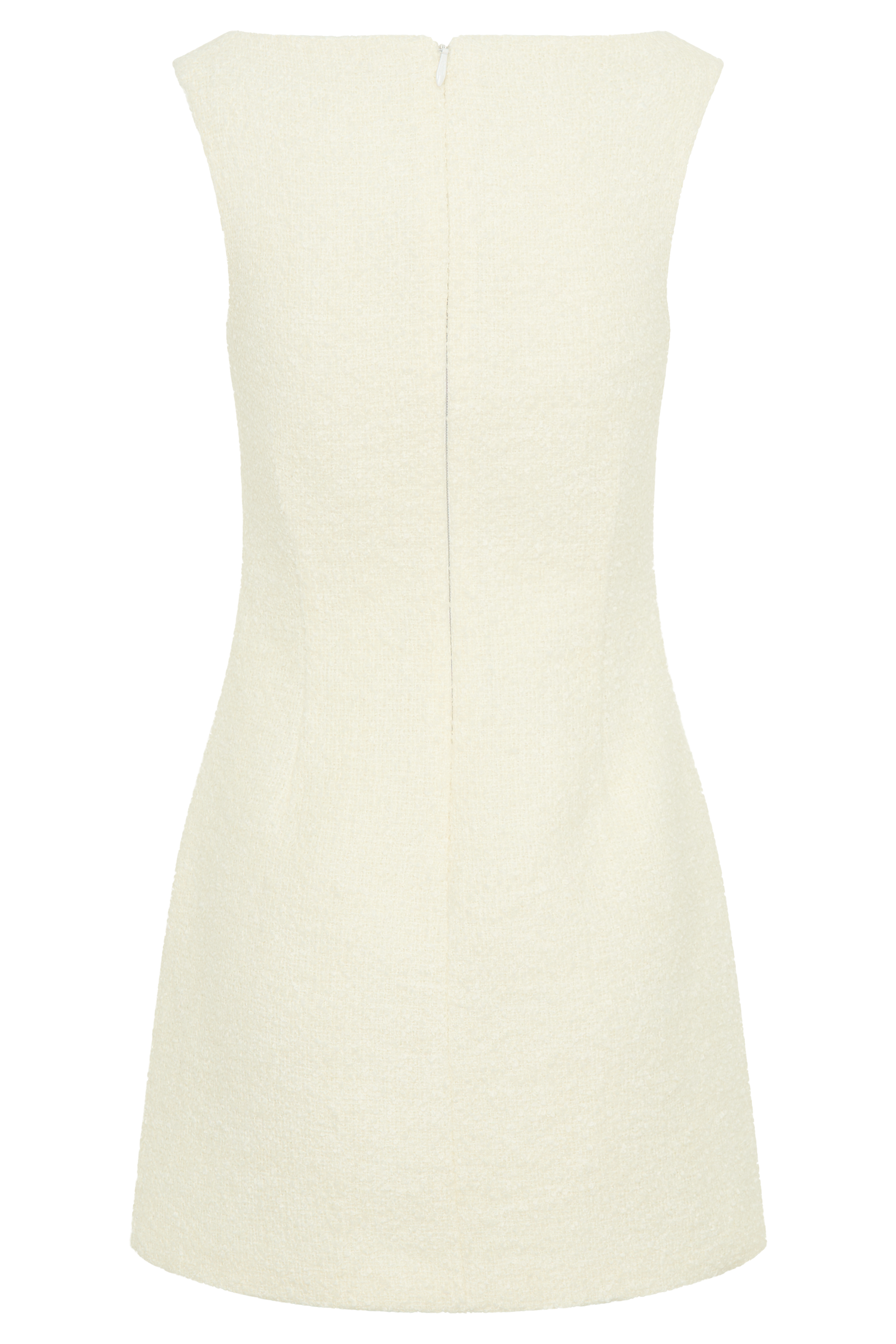Angela Textured Boucle Mini Dress - Ivory、mySite、solidvoid