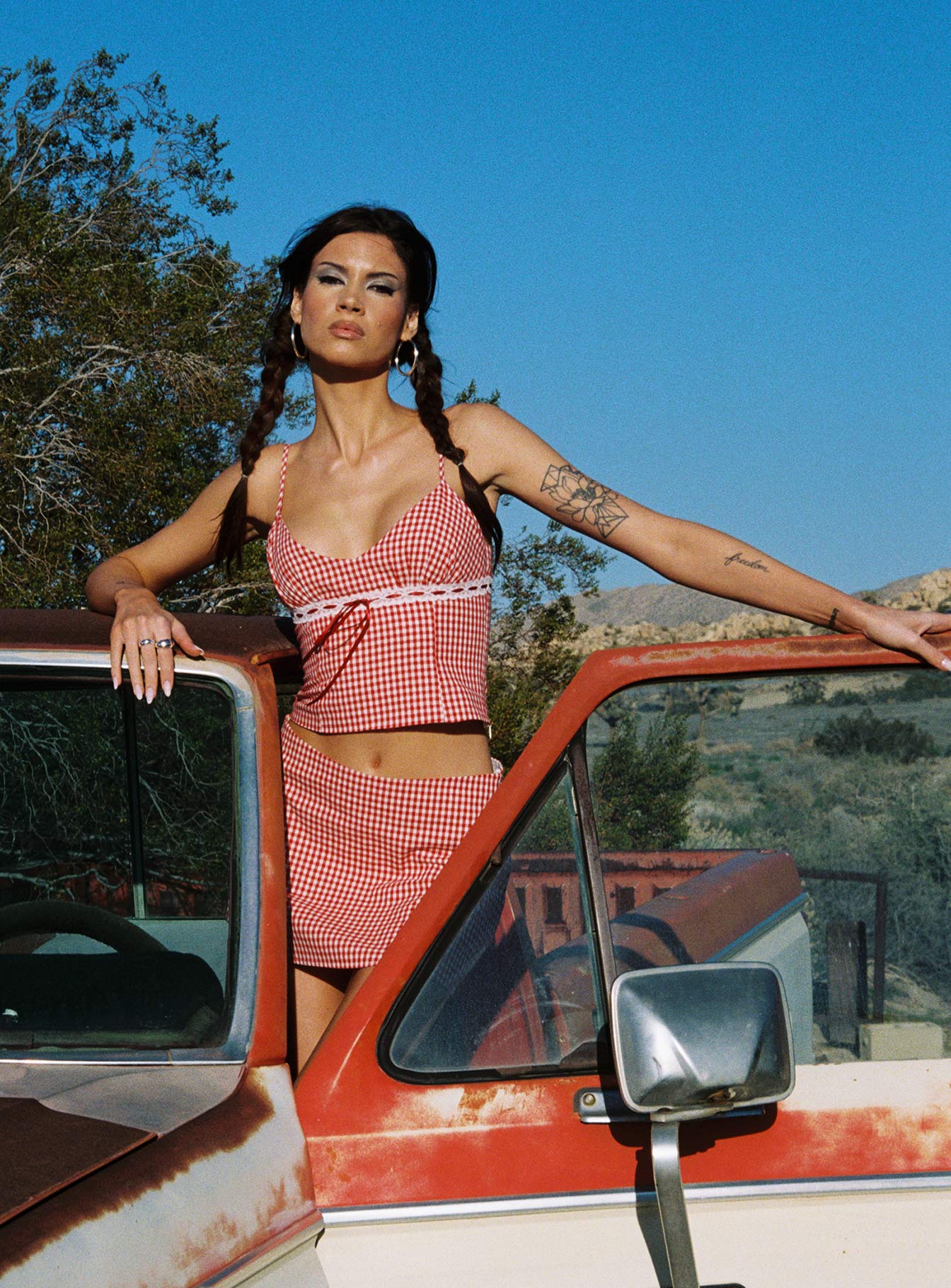 Daydreaming Gingham Set Red / White、mySite、solidvoid