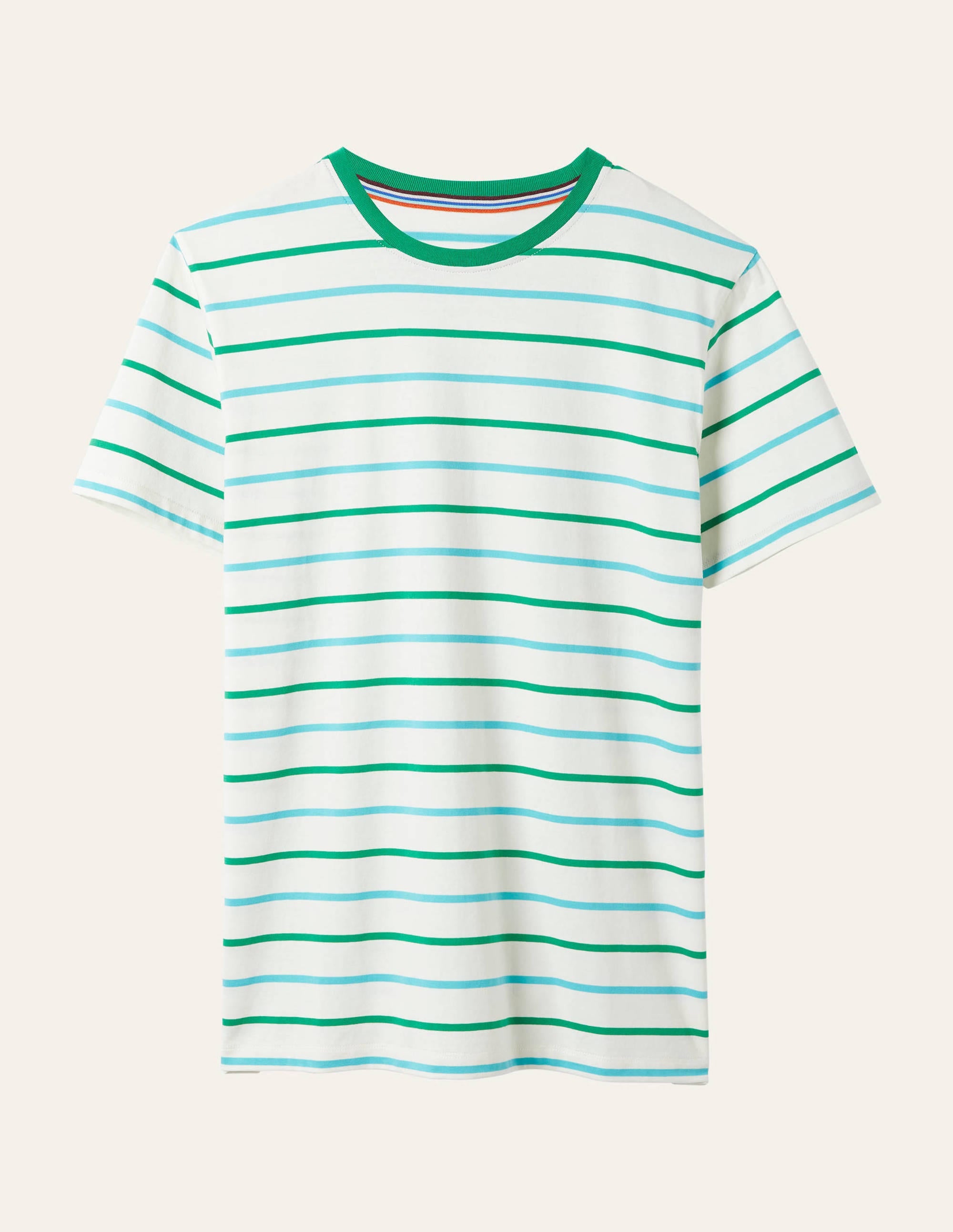  Classic Cotton T-shirt-Emerald Green/Ivory Stripe、mySite、ashleygrahame