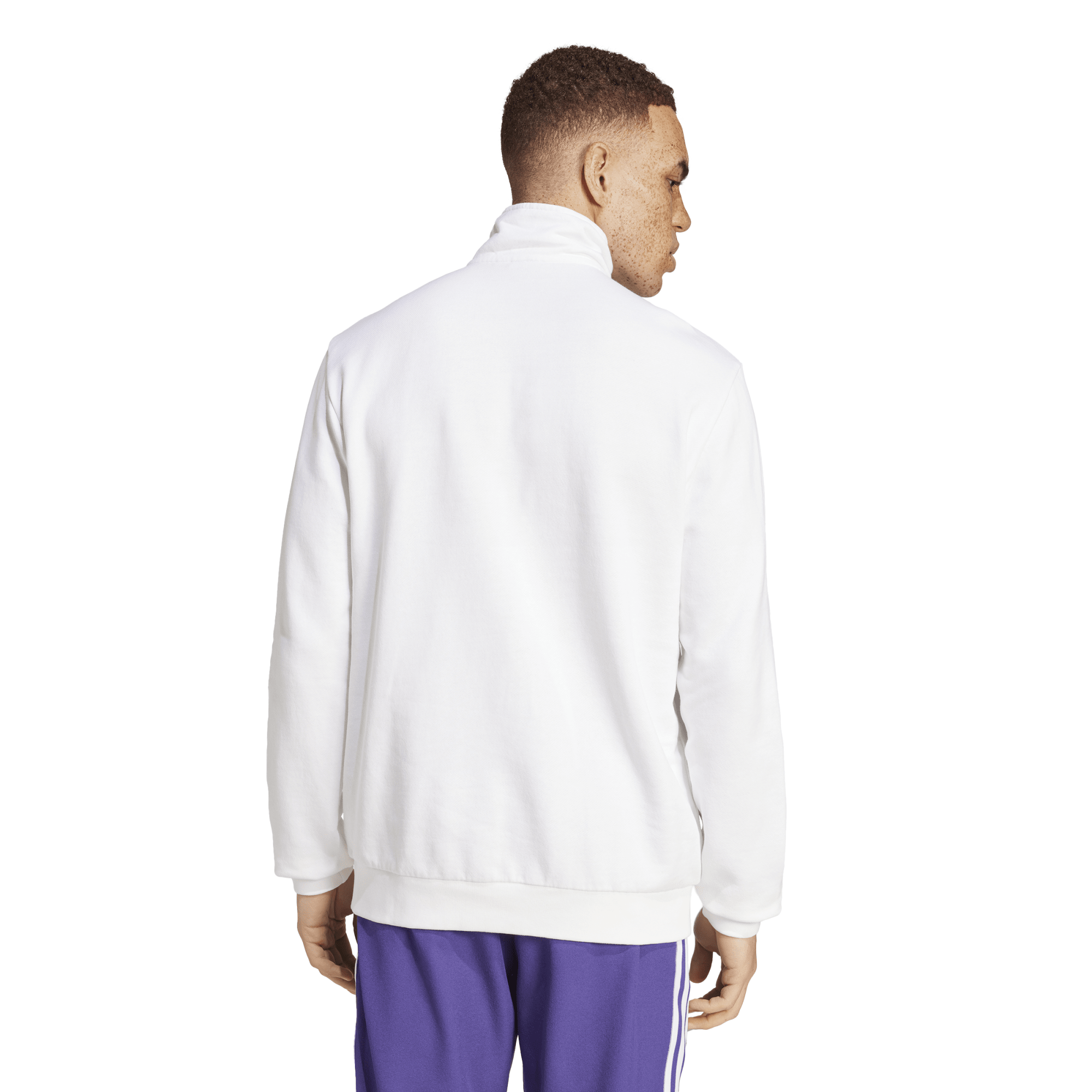 adidas Men's Real Madrid Terrace Icons Half-Zip Top White/Purple、mySite、noshort