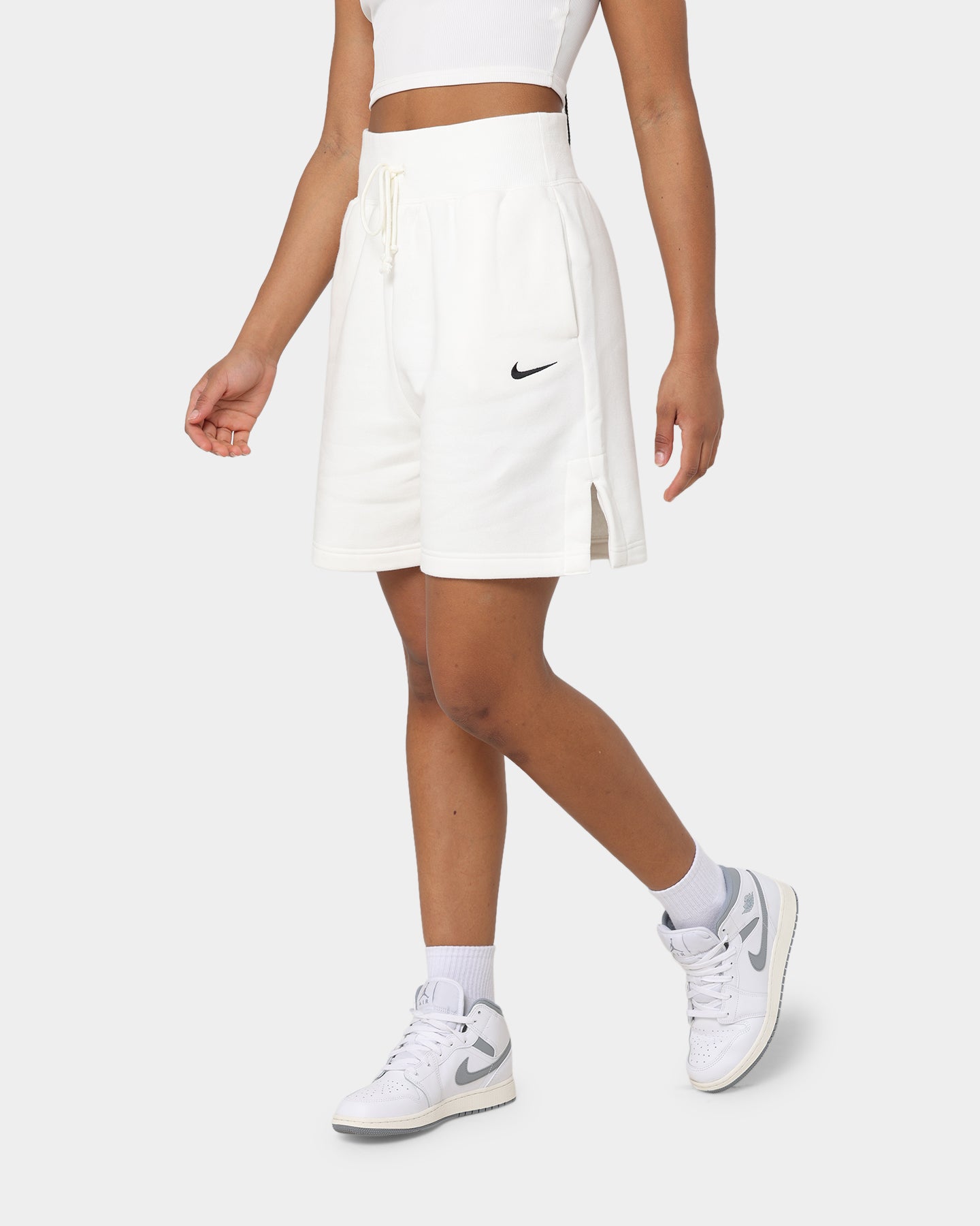 Nike Women's Nike Sportswear Phoenix Fleece High-Waisted Baller Shorts Sail/Black、mySite、zt4zffjzw