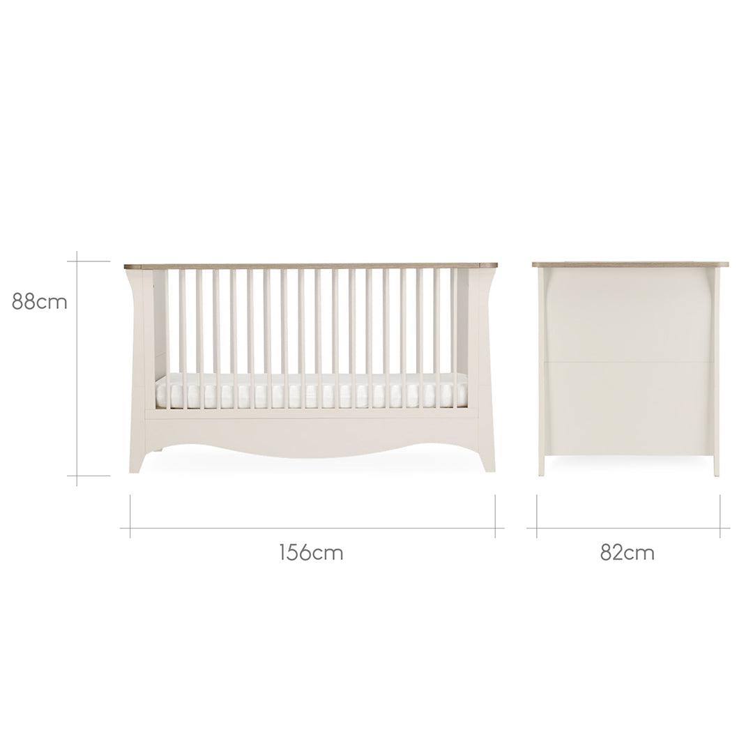  CuddleCo Clara 2 Piece Set 3-Drawer Dresser + Cot Bed - Cashmere、mySite、merchandisen