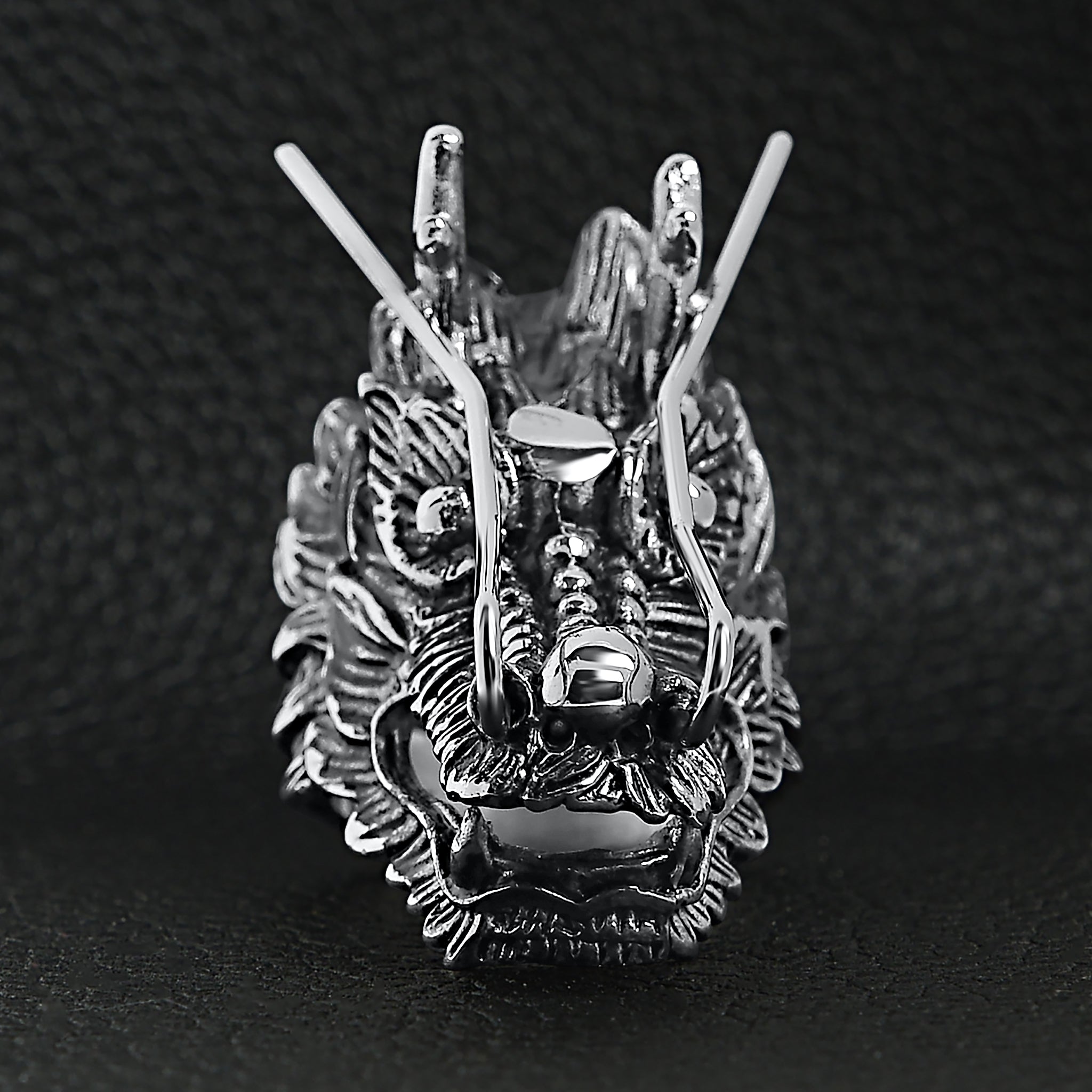 Stainless Steel Eastern Dragon Head Ring / SCR4026、mySite、dreamappss