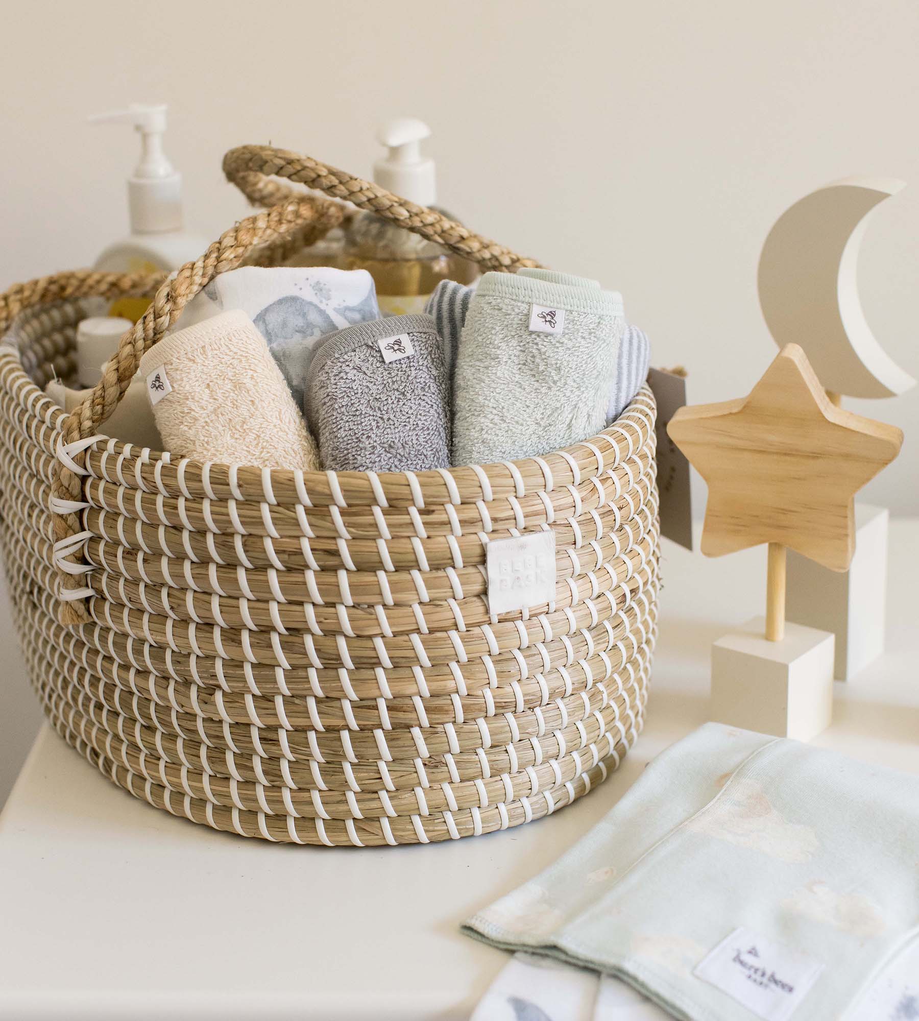 Organic Cotton Woven Terry Solid Washcloths 3 Pack - Quarry、mySite、g9winljtr