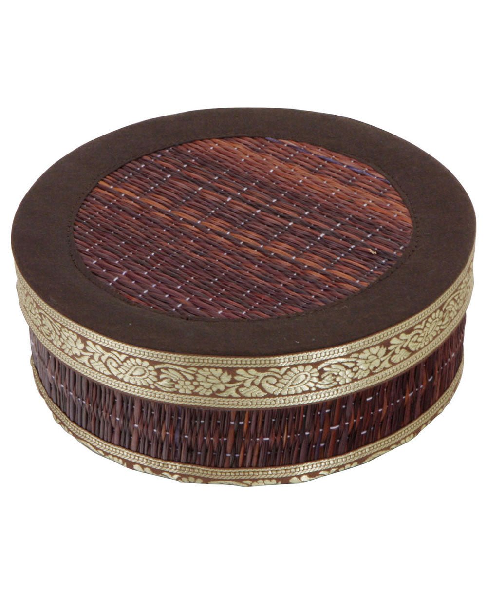Indian Border Decorative Seagrass Storage Box、mySite、topwebapps