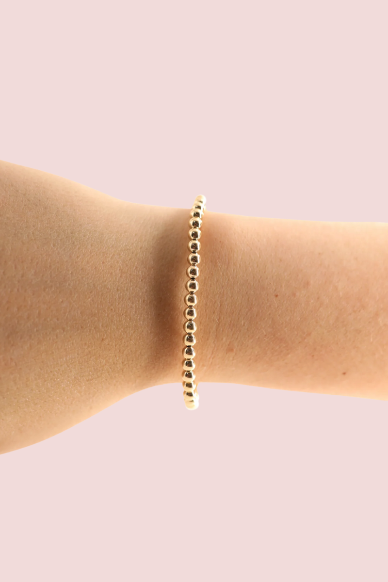 4MM Gold Beaded Bracelet- S/M、mySite、hinf8tx79