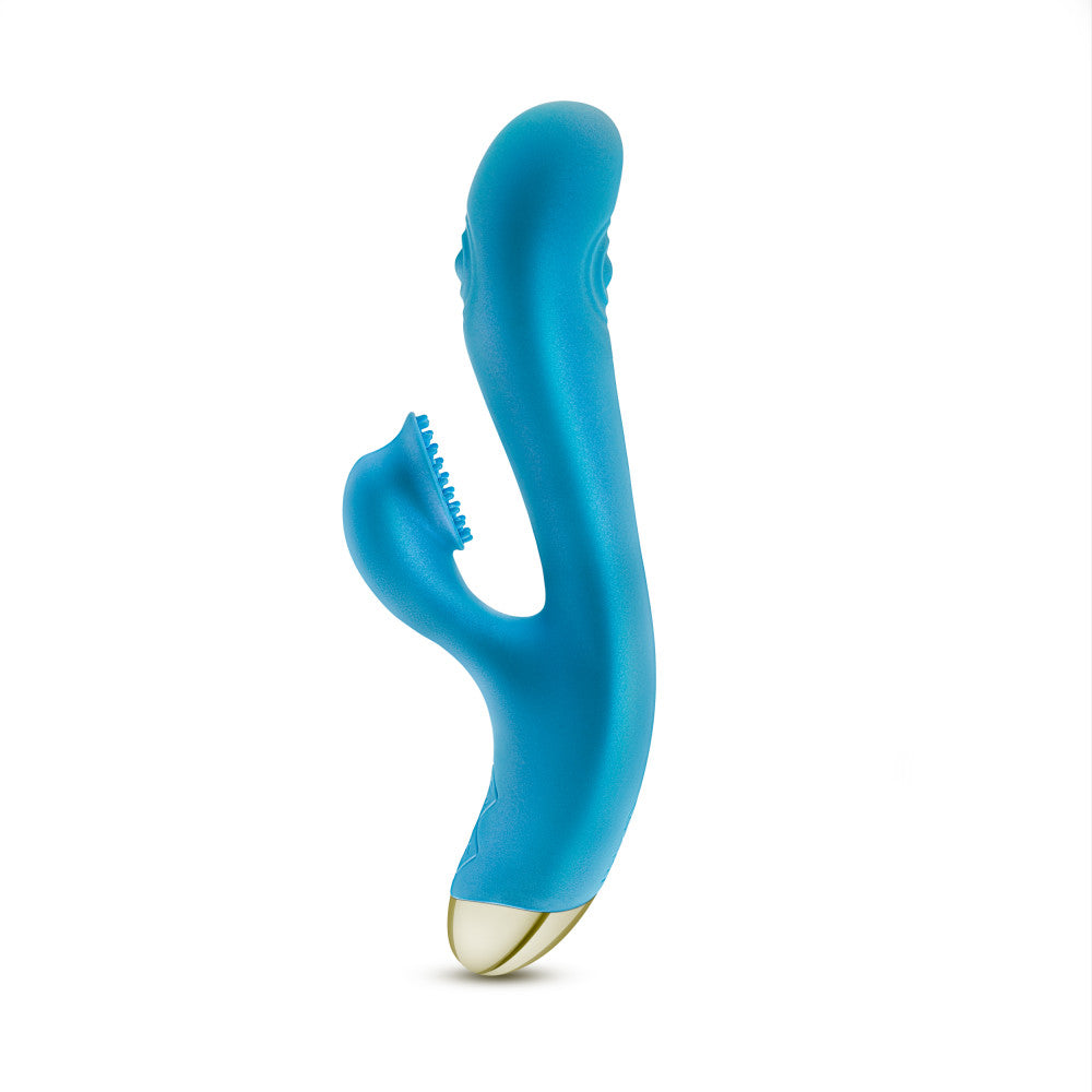 Aria By Blush® | Arousing AF: Clitoris Tickler + Dual Pulsations Blue Silicone Vibrator、mySite、bottomscart