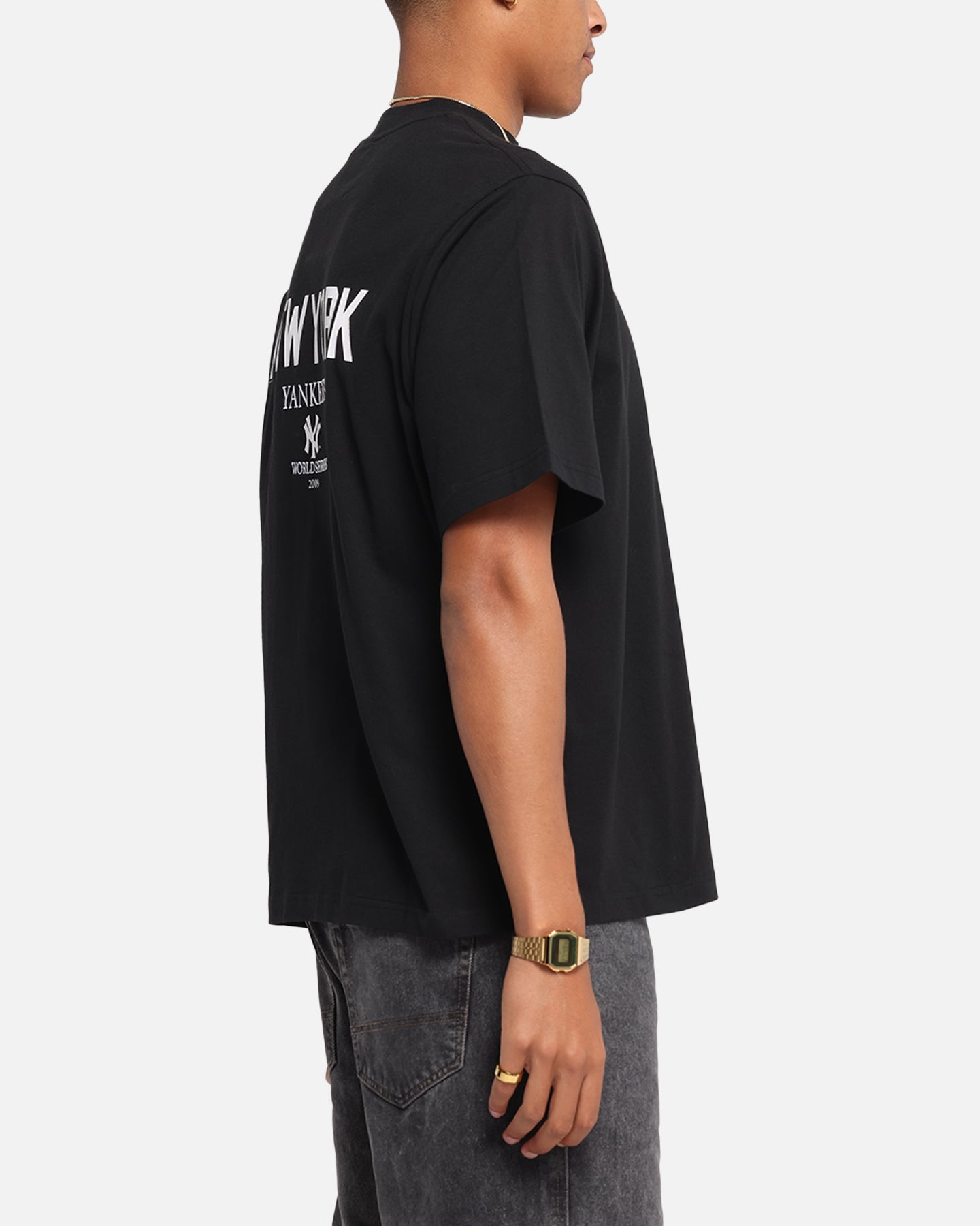 Majestic Athletic New York Yankees Script Boxy T-Shirt Black、mySite、zt4zffjzw