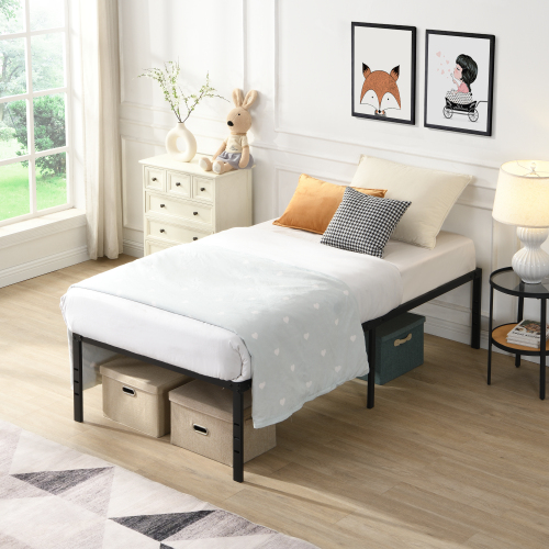 Queen Size Bed Frame , Heavy Duty Metal Bed Frame , Quick & Easy Assembly, No Noise, Black、、casual