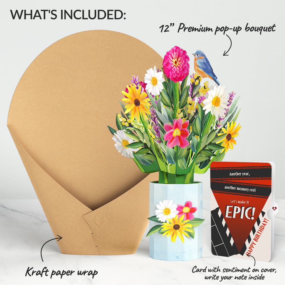 Black-Eyed Susan Birthday Bouquet and Epic Reel Sentiment Set、mySite、solidvoid