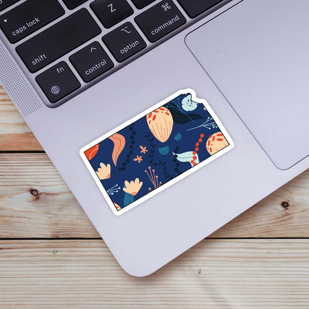  Kansas Blue Floral Abstract Sticker、mySite、elrpsem3k