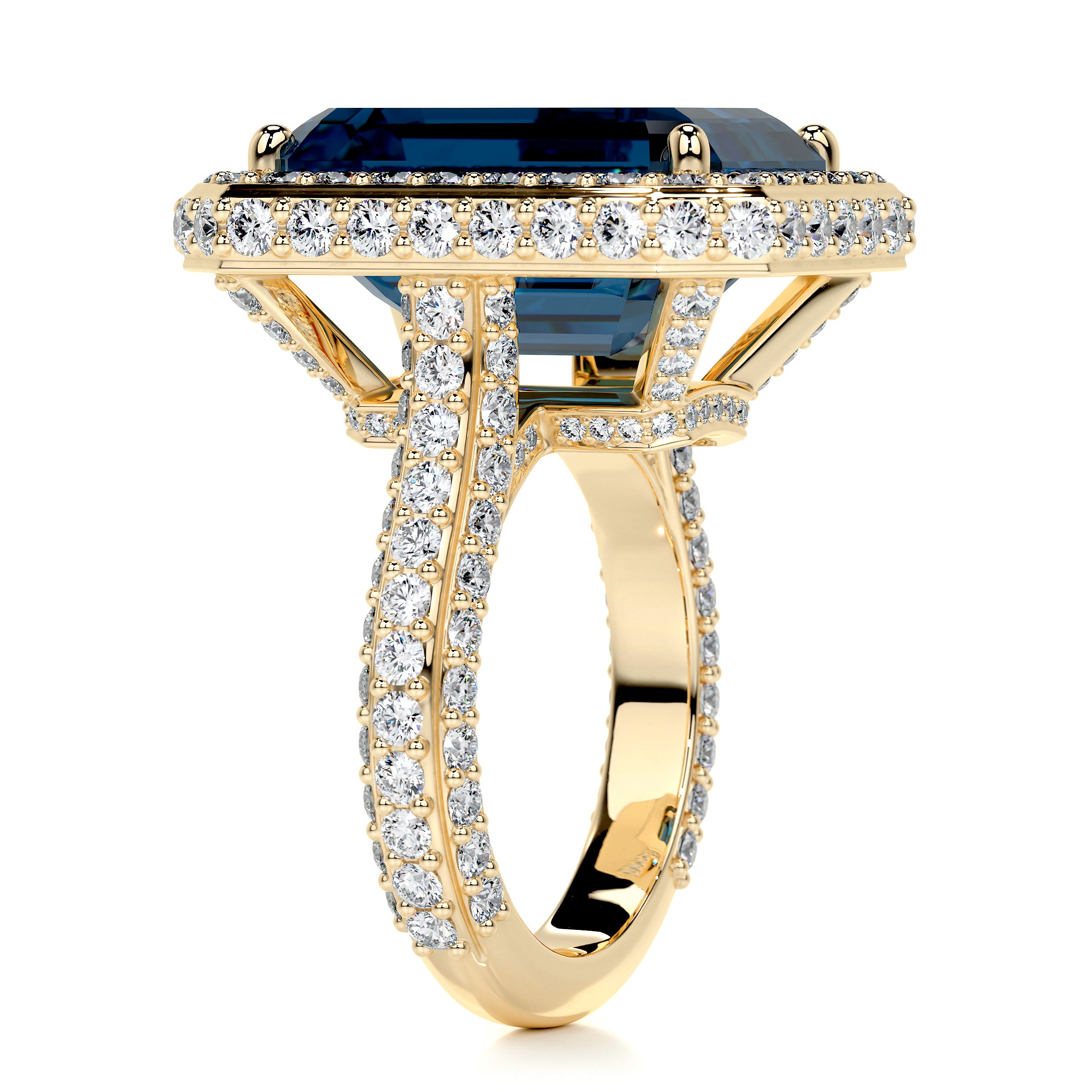 Mackenzie Gemstone & Diamonds Ring (12 Carat) -18K Yellow Gold、mySite、hinf8tx79