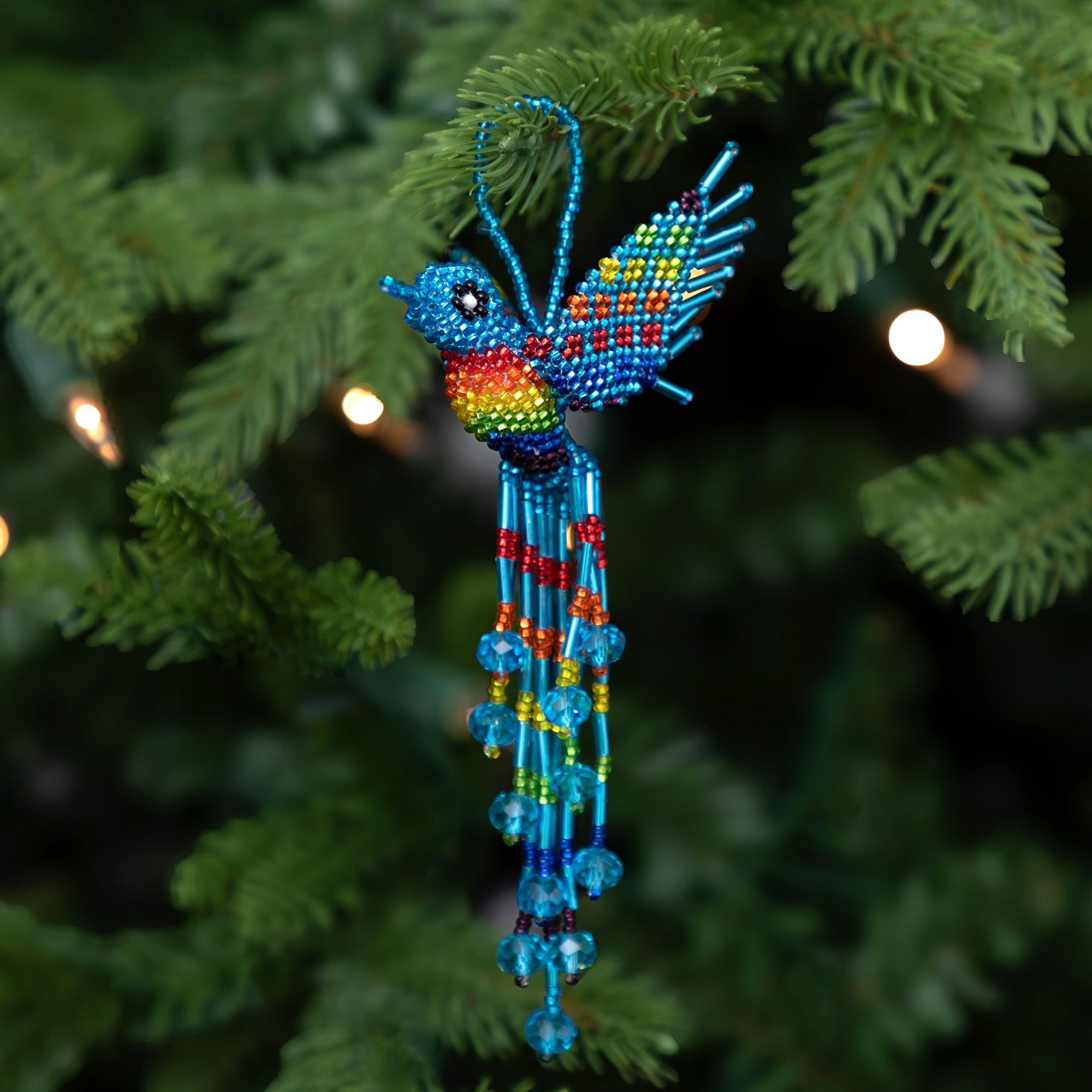 Hand Beaded Guatemalan Hummingbird Ornament、mySite、camillekostekn