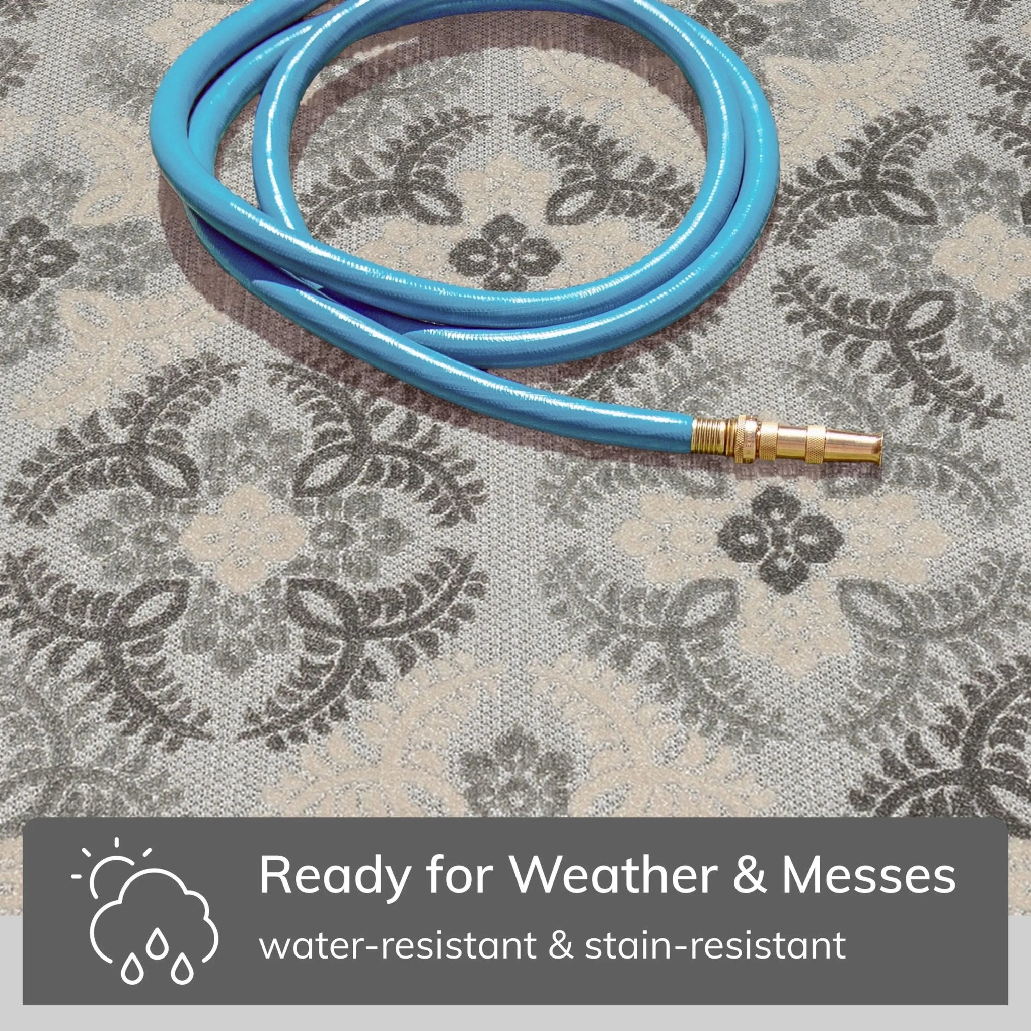 Loewy Modern Geometric Indoor/Outdoor Grey High-Low Rug、mySite、gigharbornorthrealestate