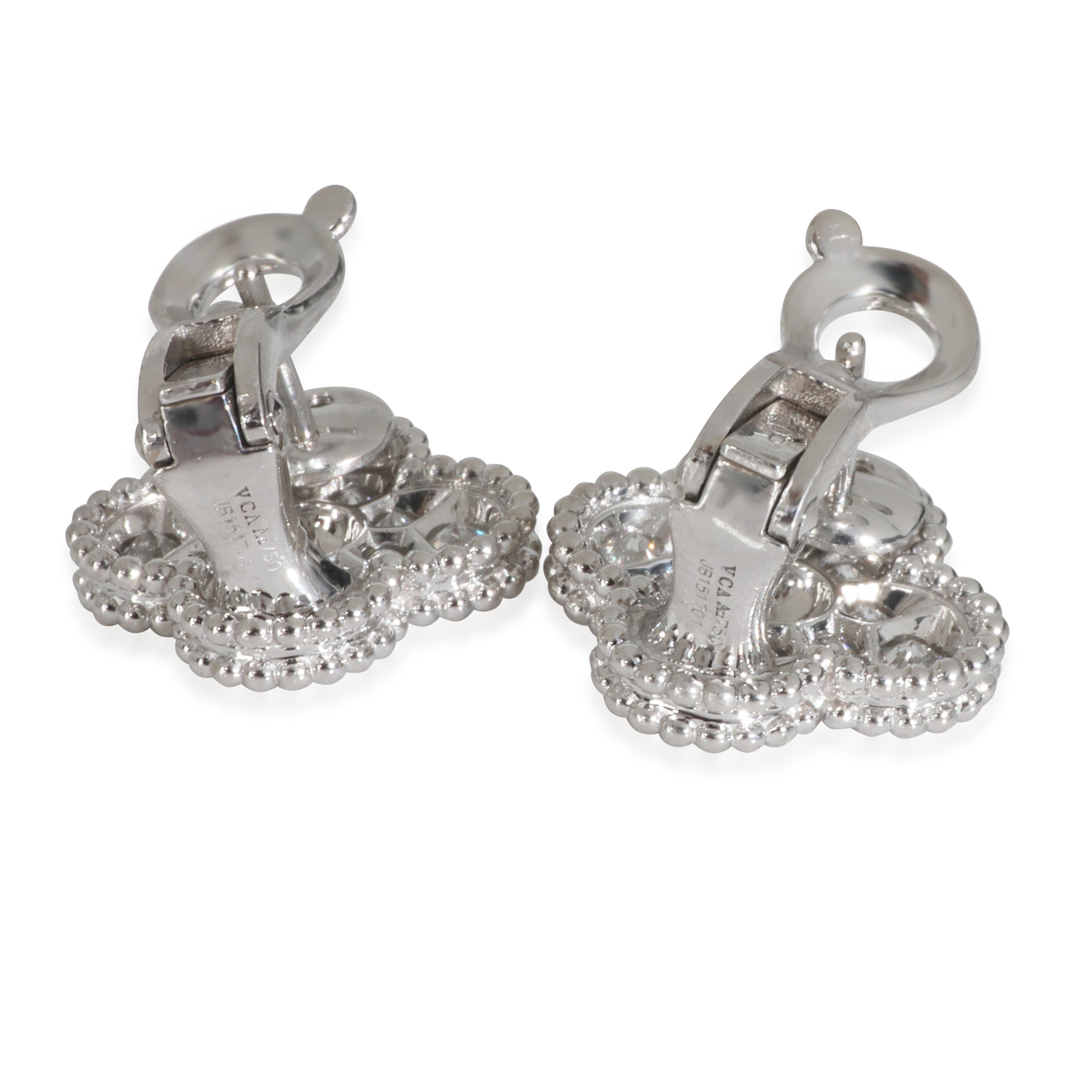White Gold Diamond Vintage Alhambra Earrings、mySite、garagedoors4me