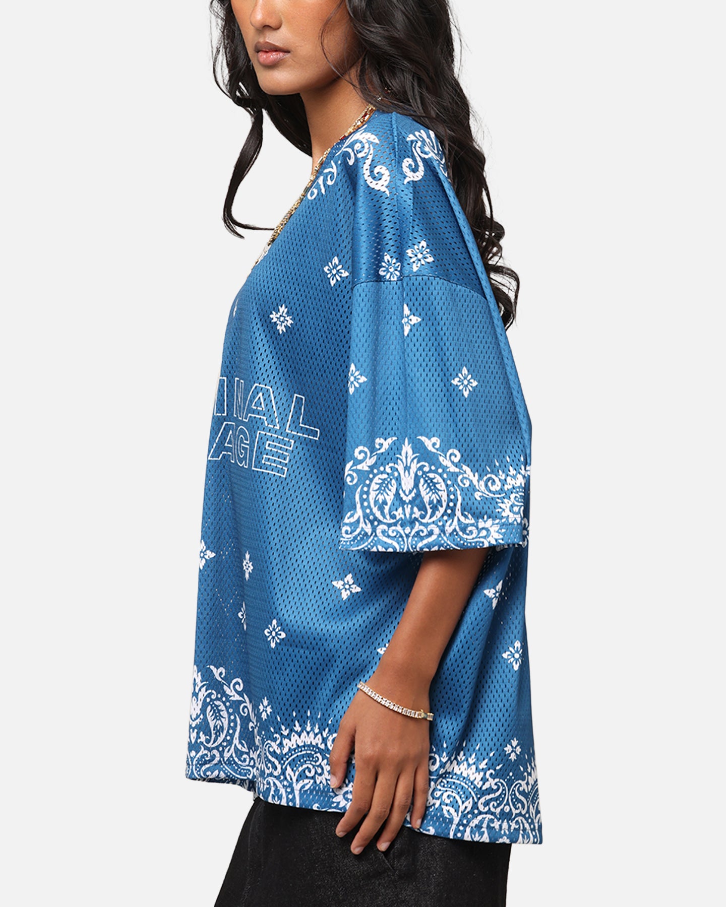 Criminal Damage Paisley Mesh Top Blue/White、mySite、zt4zffjzw