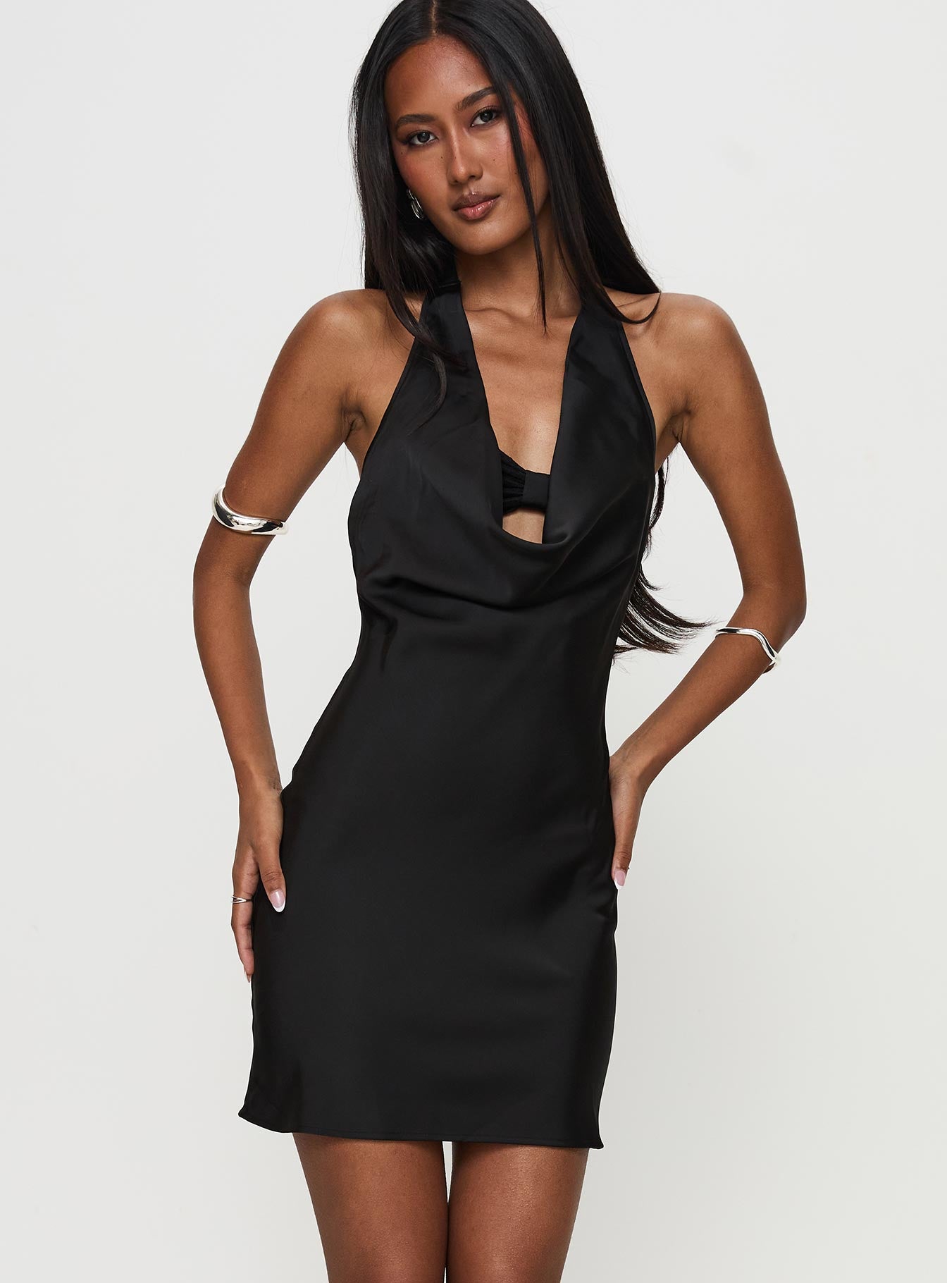 Tempeste Halter Mini Dress Black、mySite、solidvoid