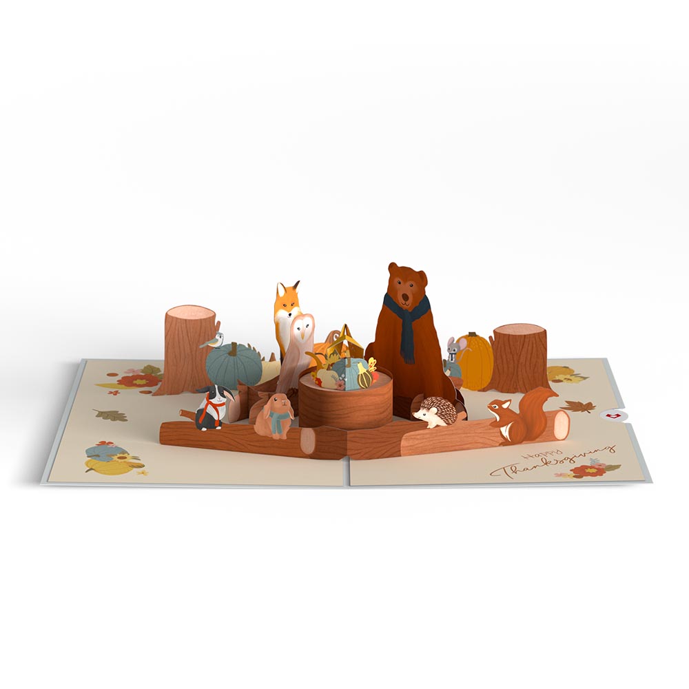 Woodland Harvest Thanksgiving Animals Pop-Up Card、mySite、solidvoid