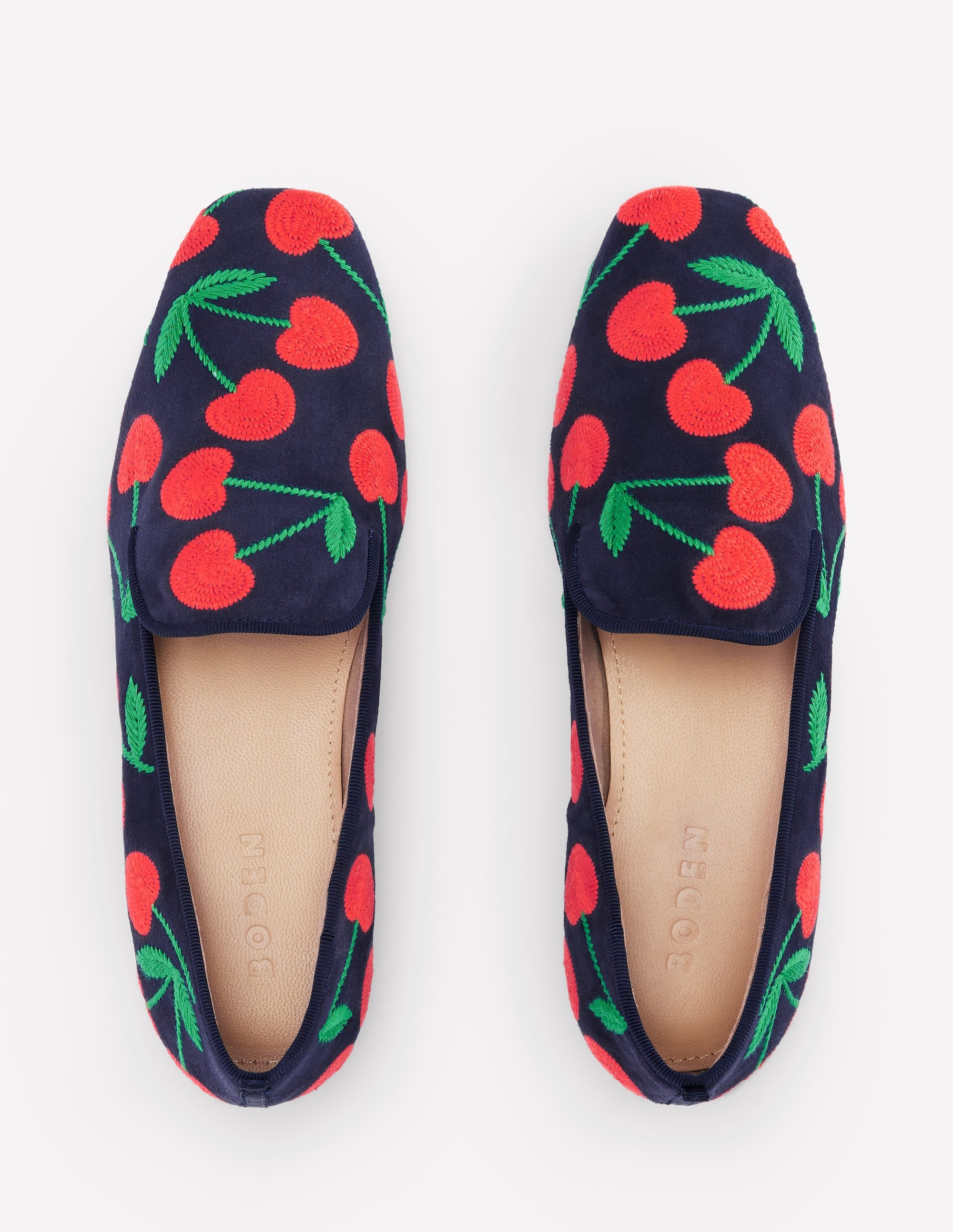  Slipper Cut Loafer-Navy Cherries、mySite、ashleygrahame