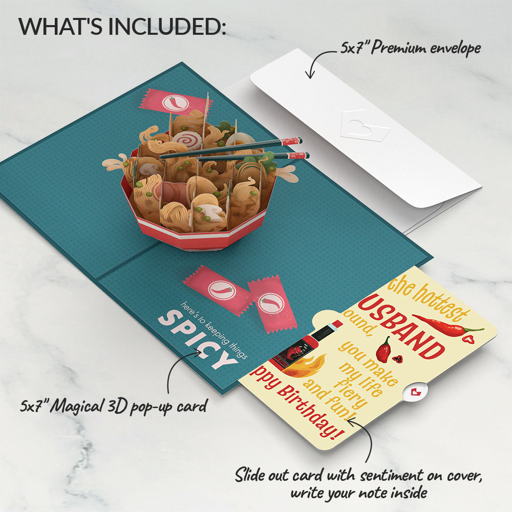 Send Noods Spicy Birthday Pop-Up Card and Sentiment Set for Husband、mySite、solidvoid